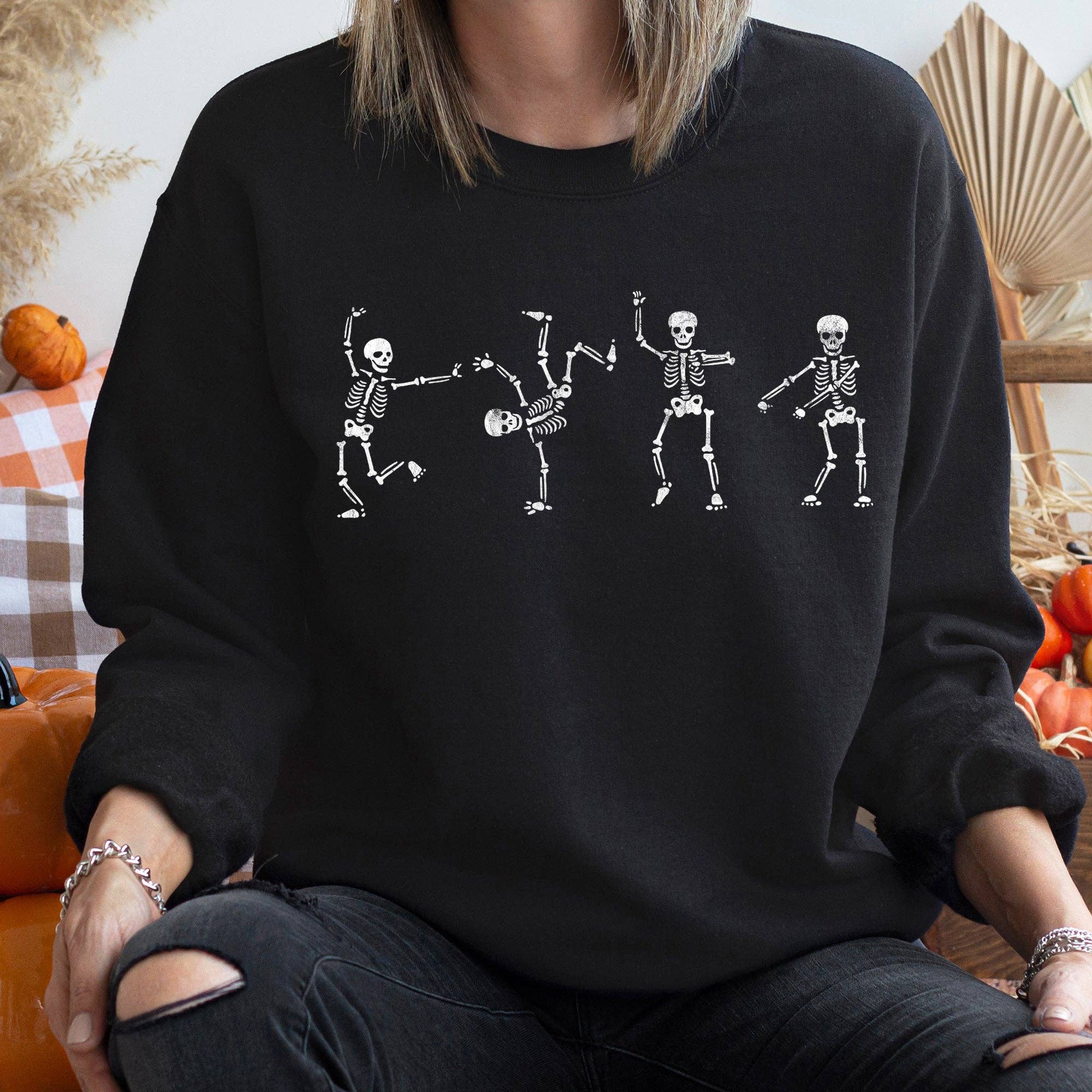Flossing Skeletons Vintage Halloween Sweatshirt T-Shirts, Hoodie | PodTeesHub.com