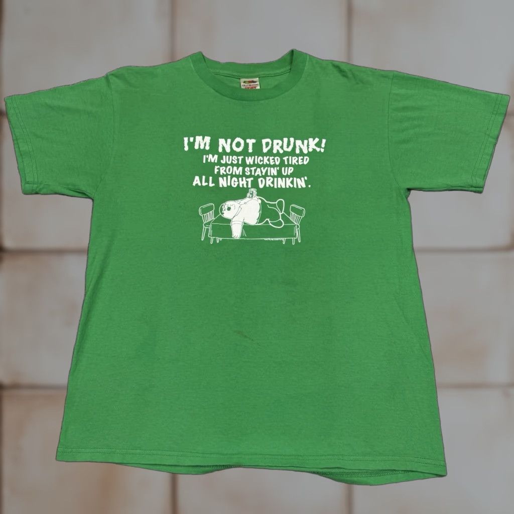 Fruit Of The Loom Vintage Family Guy Shirt Men Medium Green Tv Show Funny Drunk Peter Griffin Hoodie, Sweatshirt