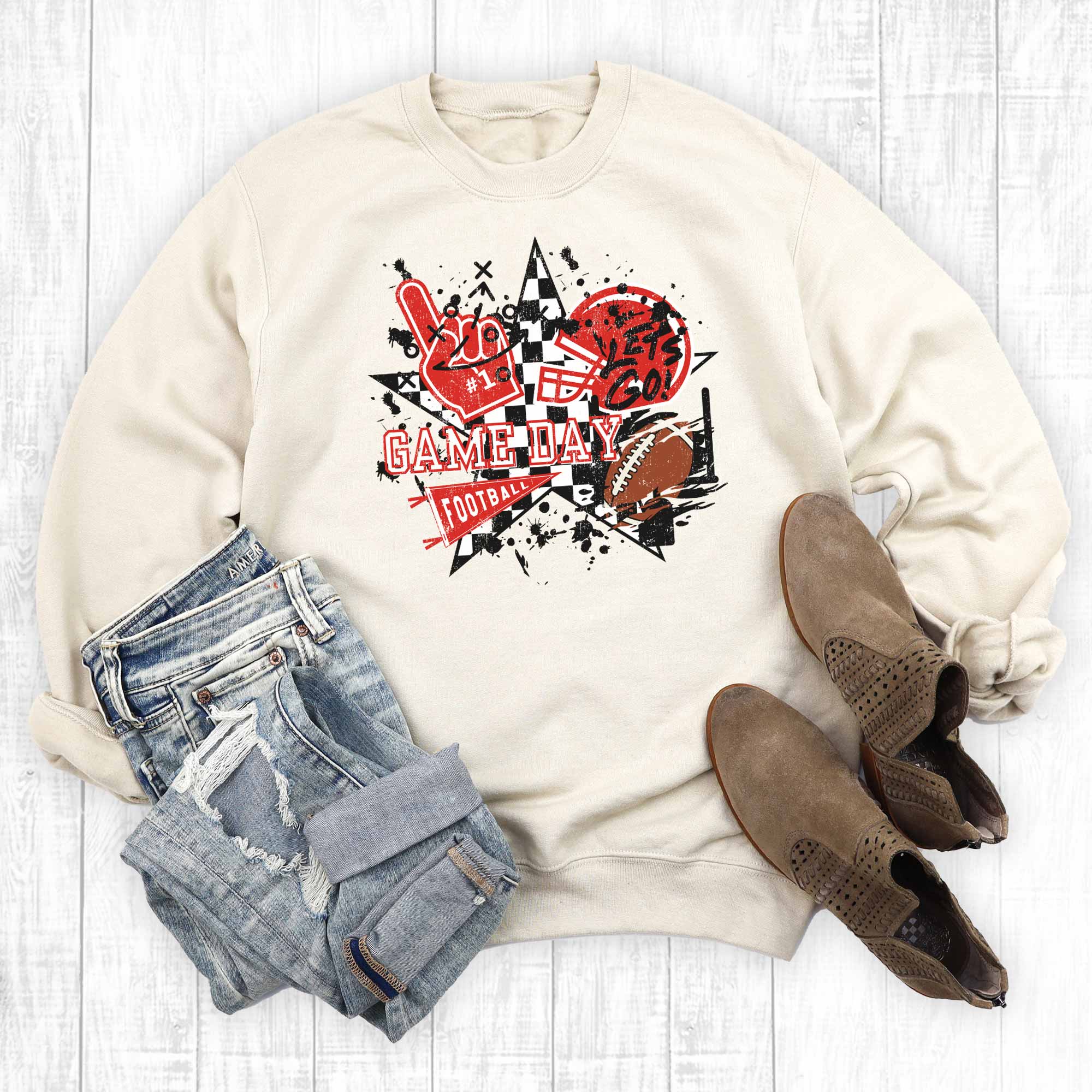 Custom Let's Go Football Gameday Graphic Sweatshirt T-Shirts, Hoodie | PodTeesHub.com