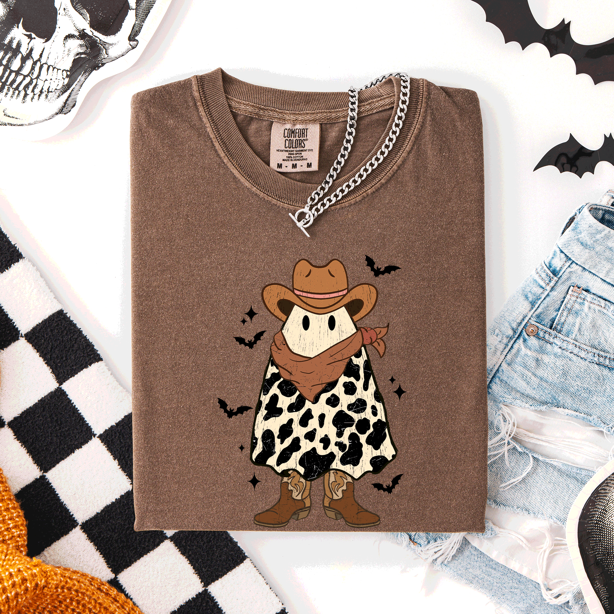 Halloween Ghost Cowboy, Western, Country T-Shirt Hoodie, Sweatshirt | PodTeesHub.com