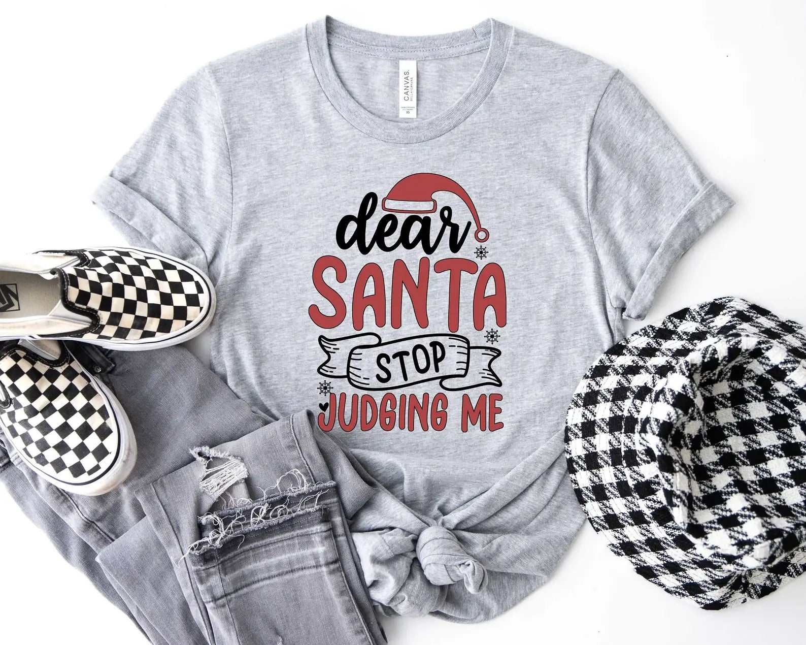 Dear Santa Stop Judging Me T-Shirt Hoodie, Sweatshirt | PodTeesHub.com