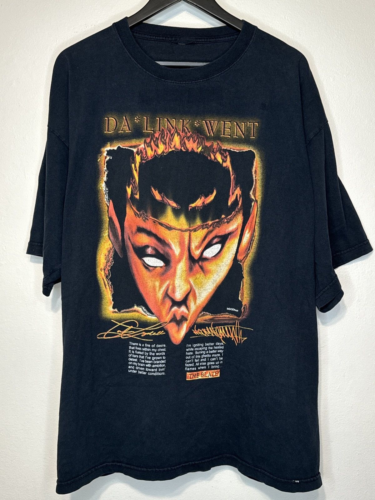 Vintage Da Link Went Streetwear Hip Hop Tee Black 90s Hoodie, Sweatshirt | PodTeesHub.com