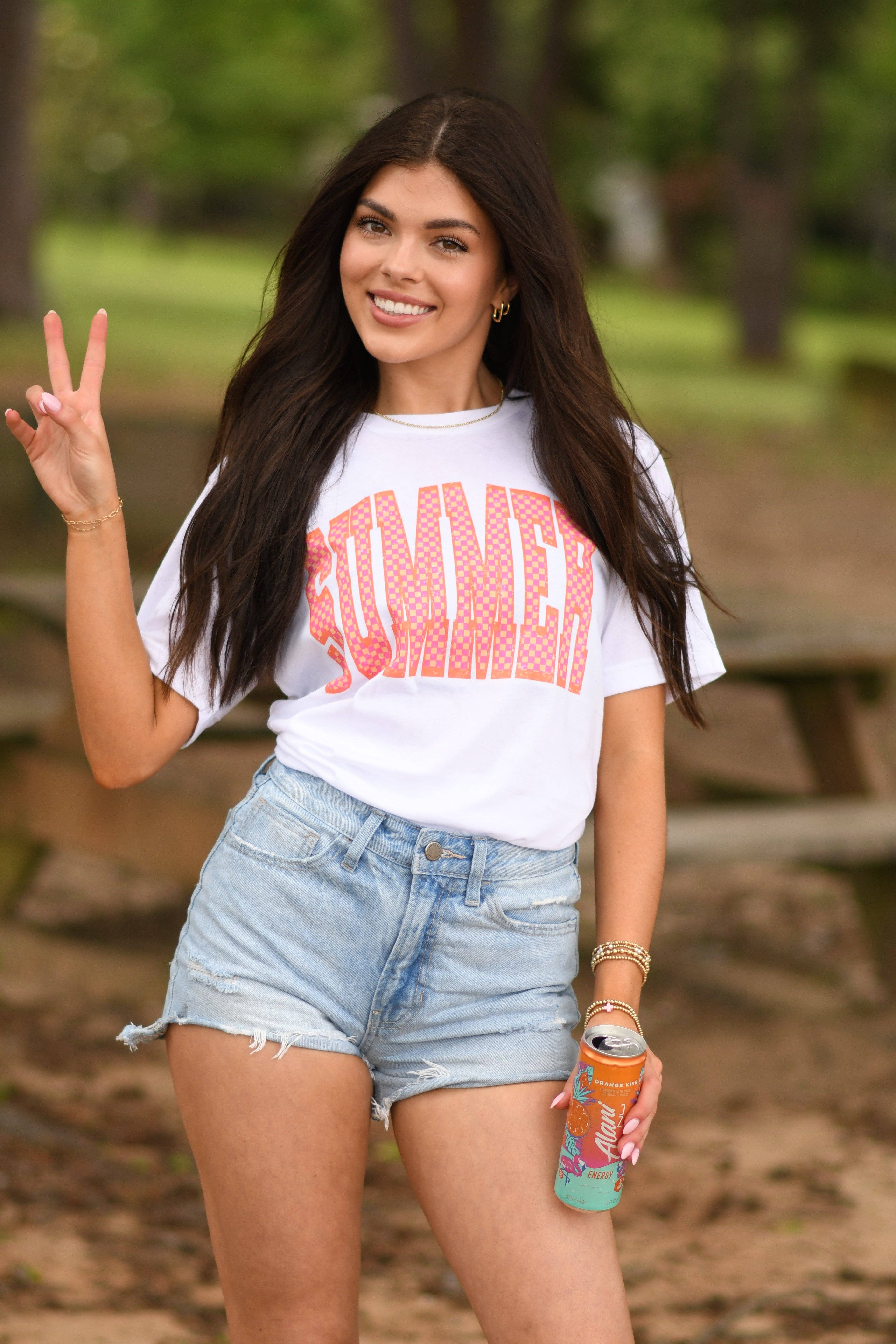 Summer Checkered Tee Hoodie, Sweatshirt | PodTeesHub.com