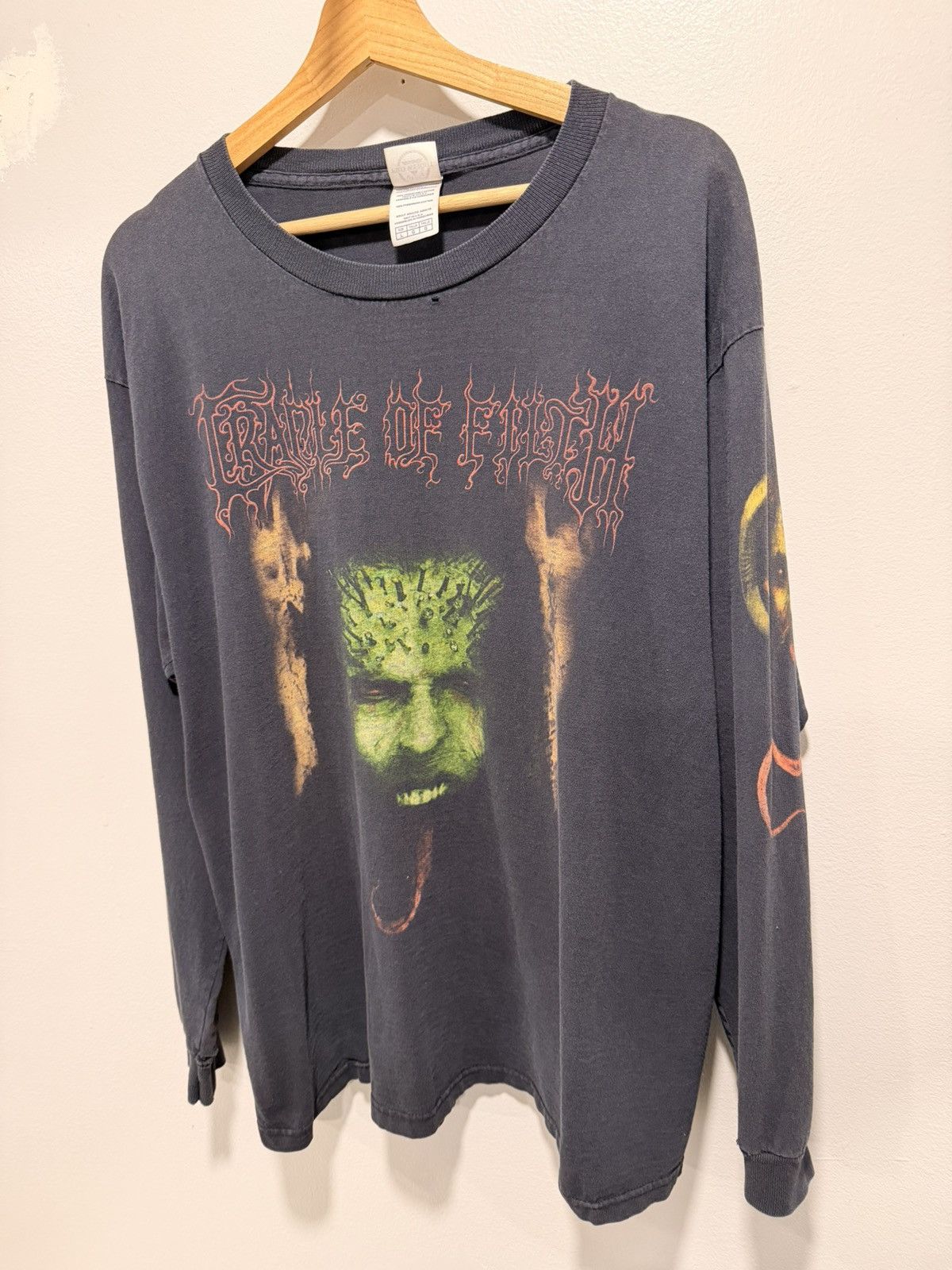 Band Tees Faded And Thrashed Cradle Of Filth Eve Pleaser Long Sleeve Hoodie, Sweatshirt | PodTeesHub.com