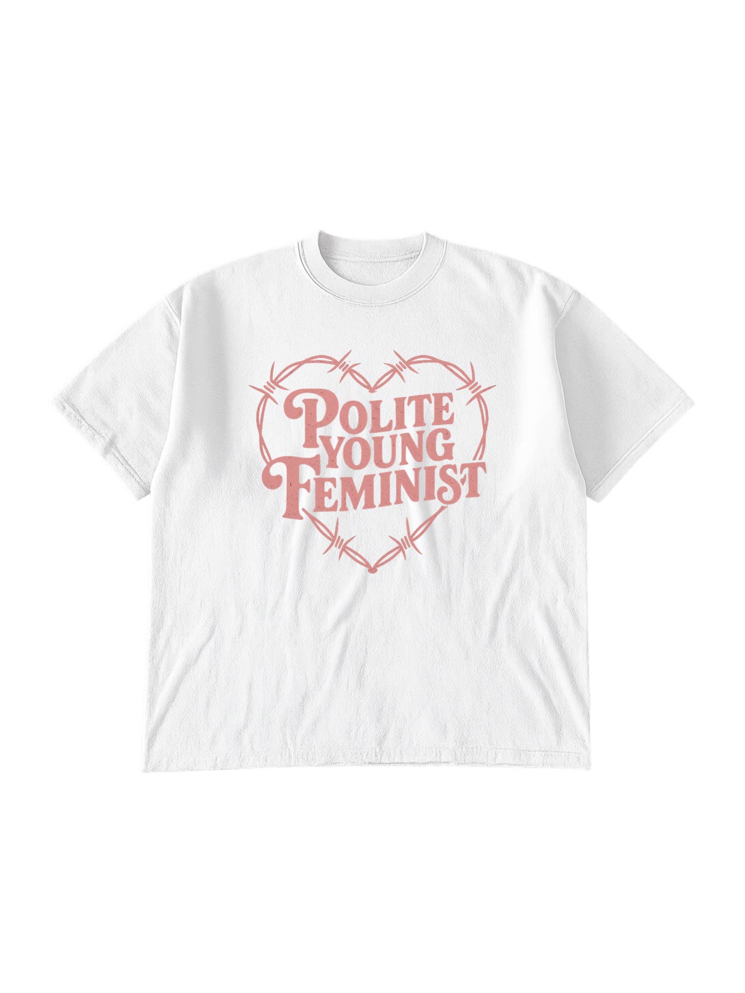 Polite Young Feminist Graphic Tee  - White Hoodie, Sweatshirt | PodTeesHub.com