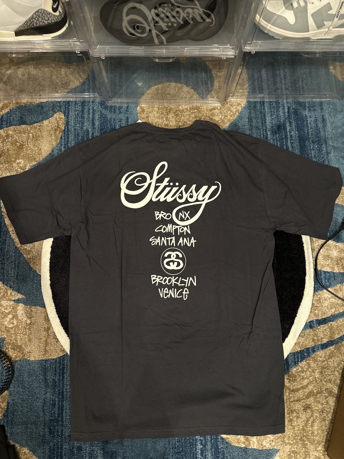 Stussy World Tour Tee Xl Hoodie, Sweatshirt | PodTeesHub.com