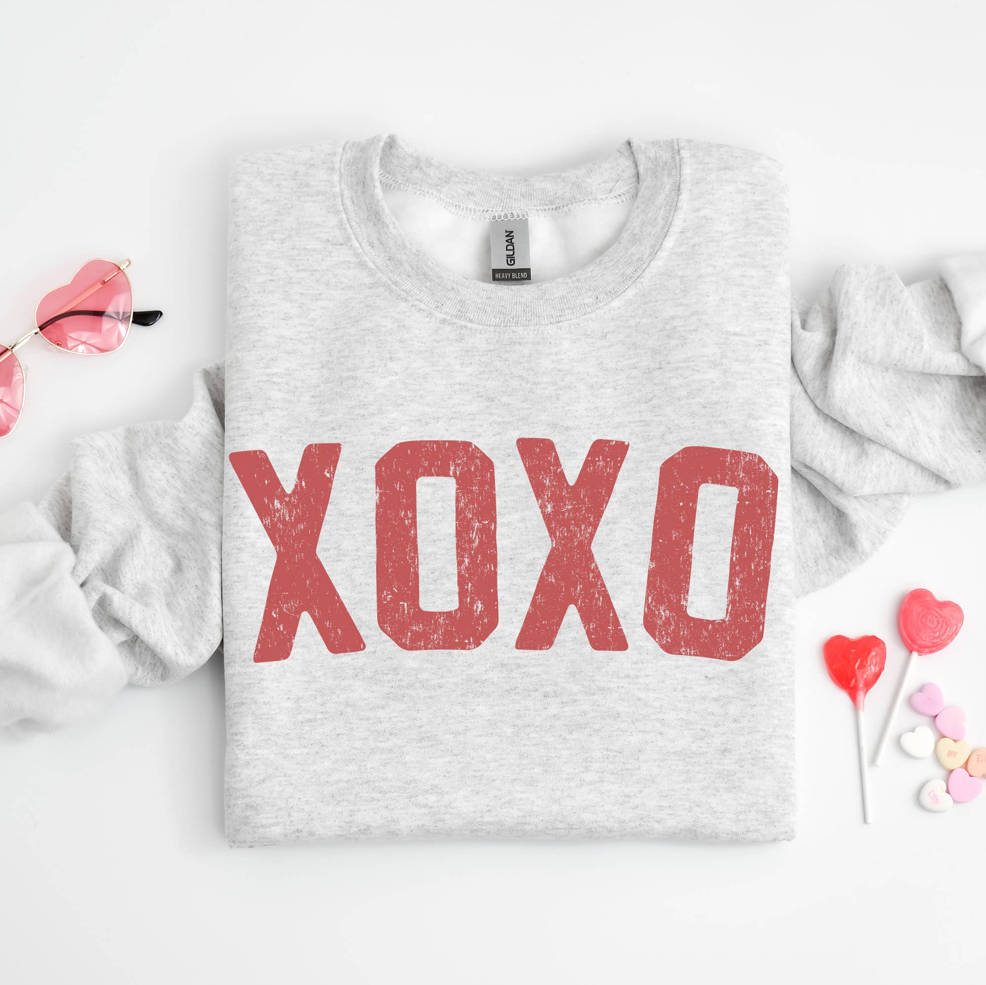 Xoxo Crewneck Sweatshirt, Valentine's Day Shirt Hoodie | PodTeesHub.com