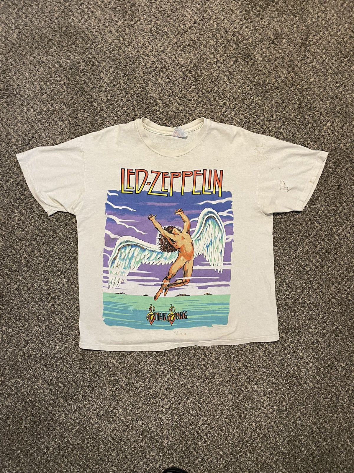 Led Zeppelin X Vintage Vintage 1990 Led Zeppelin Swan Song Graphic Men S Shirt Hoodie, Sweatshirt | PodTeesHub.com
