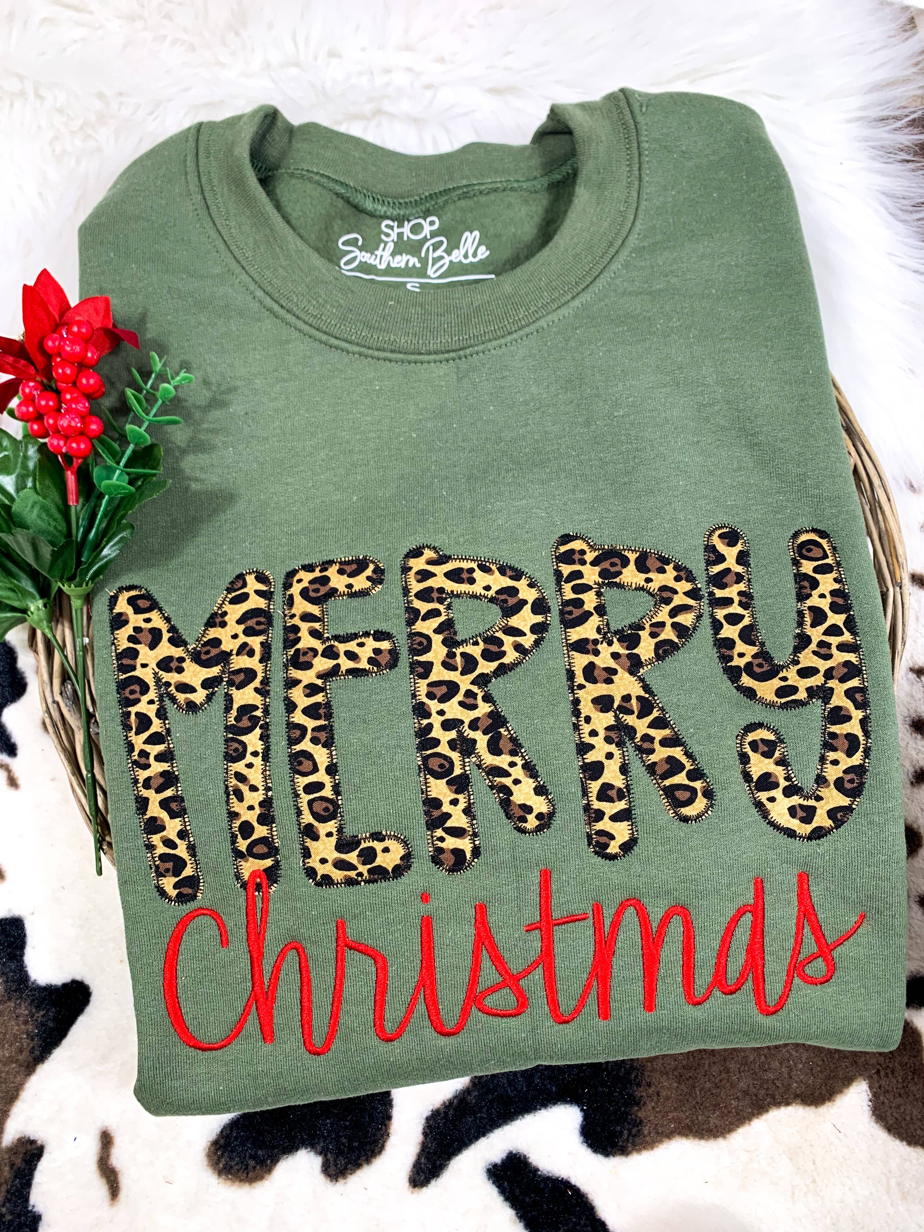 Merry (Christmas) Cheetah Sweatshirt T-Shirts, Hoodie | PodTeesHub.com