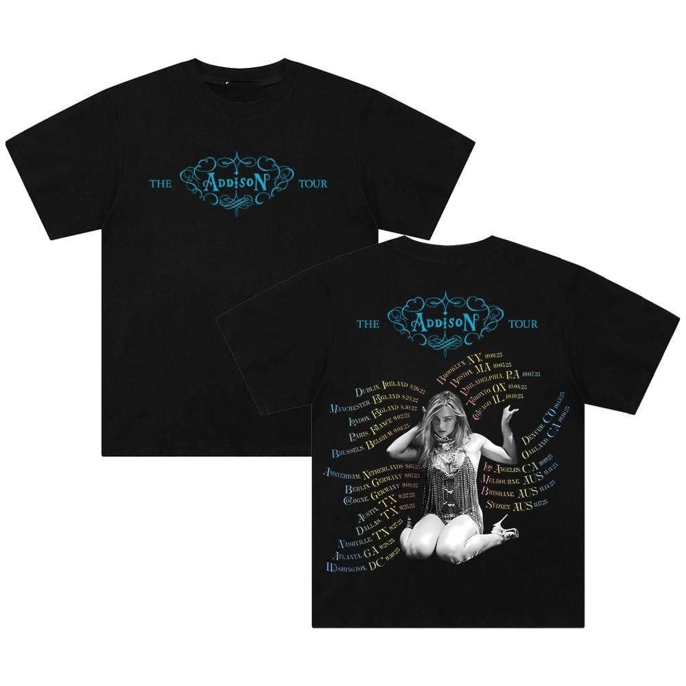 Addison Rae 2025 Tour Merch T-Shirt Hoodie, Sweatshirt | PodTeesHub.com