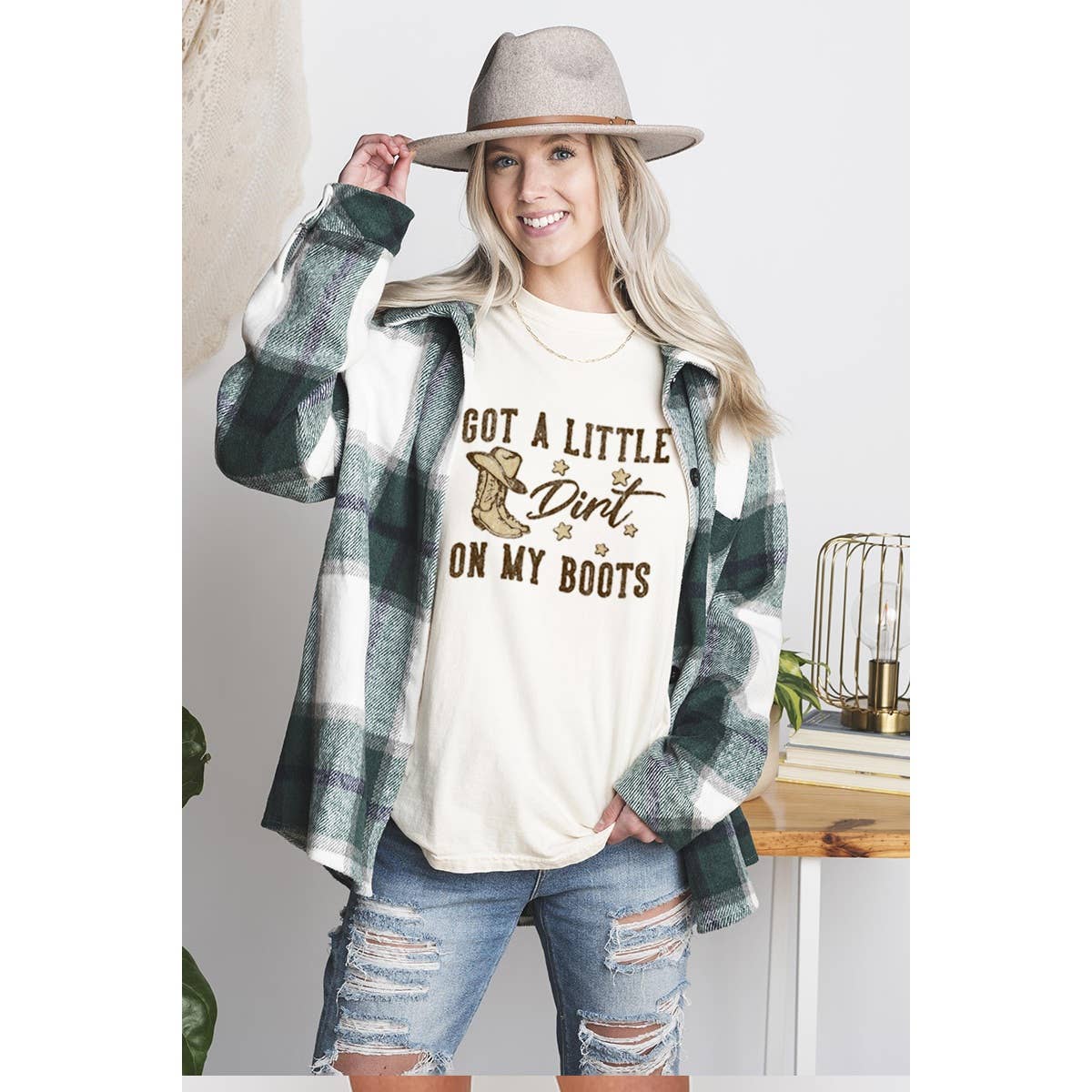 Got A Little Dirt On My Boots Graphic Tee Hoodie, Sweatshirt | PodTeesHub.com
