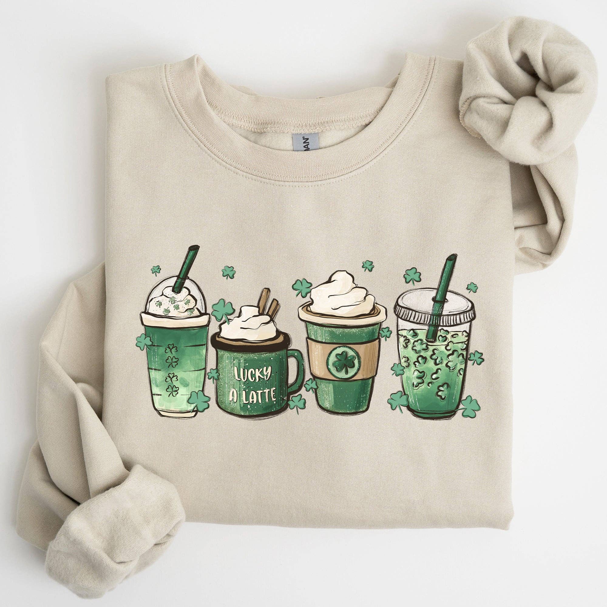 St Patrick's Day Coffee Drinks Sweatshirt T-Shirts, Hoodie | PodTeesHub.com