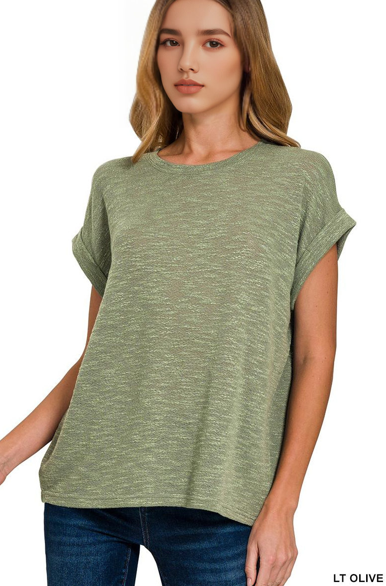 `.Slub Roll-Up Sleeve Lightweight Sweater Top T-Shirts, Hoodie, Sweatshirt | PodTeesHub.com