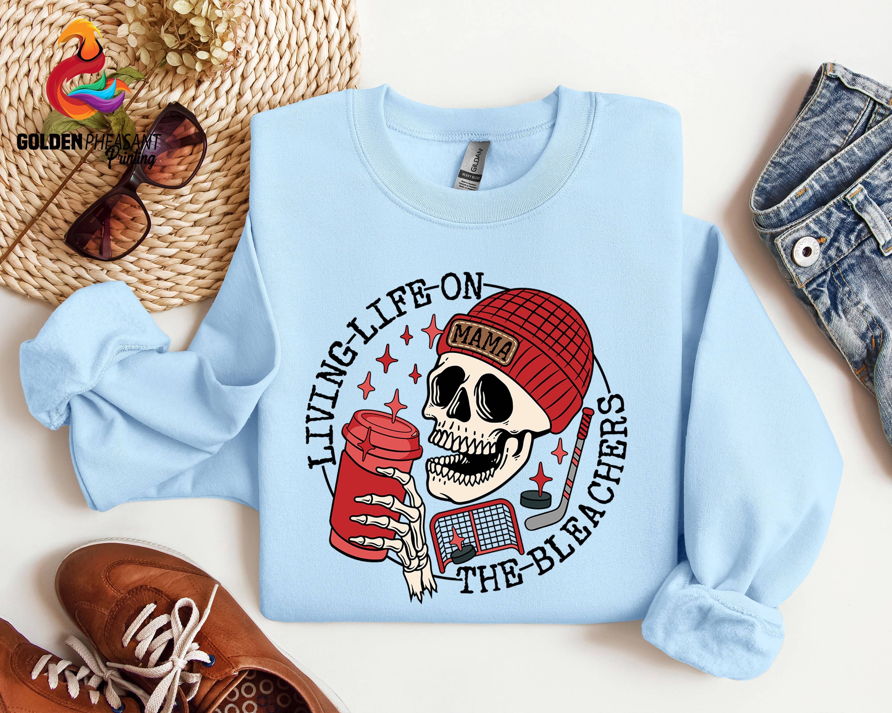 Living Life On the Bleachers Sweatshirt  Sports Mama Gift T-Shirts, Hoodie | PodTeesHub.com
