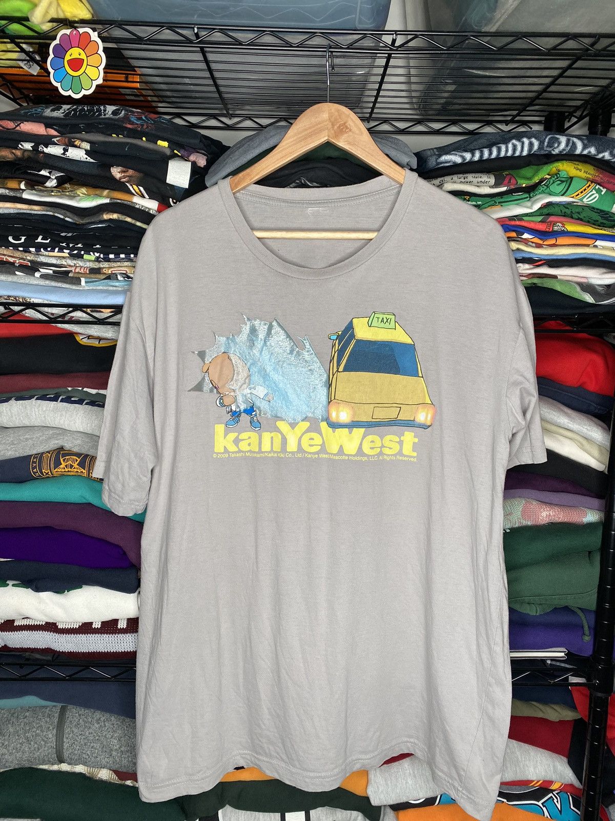Rap Tees 2009 Kanye West Graduation Takashi Murakami Bear Taxi Tee Hoodie, Sweatshirt | PodTeesHub.com