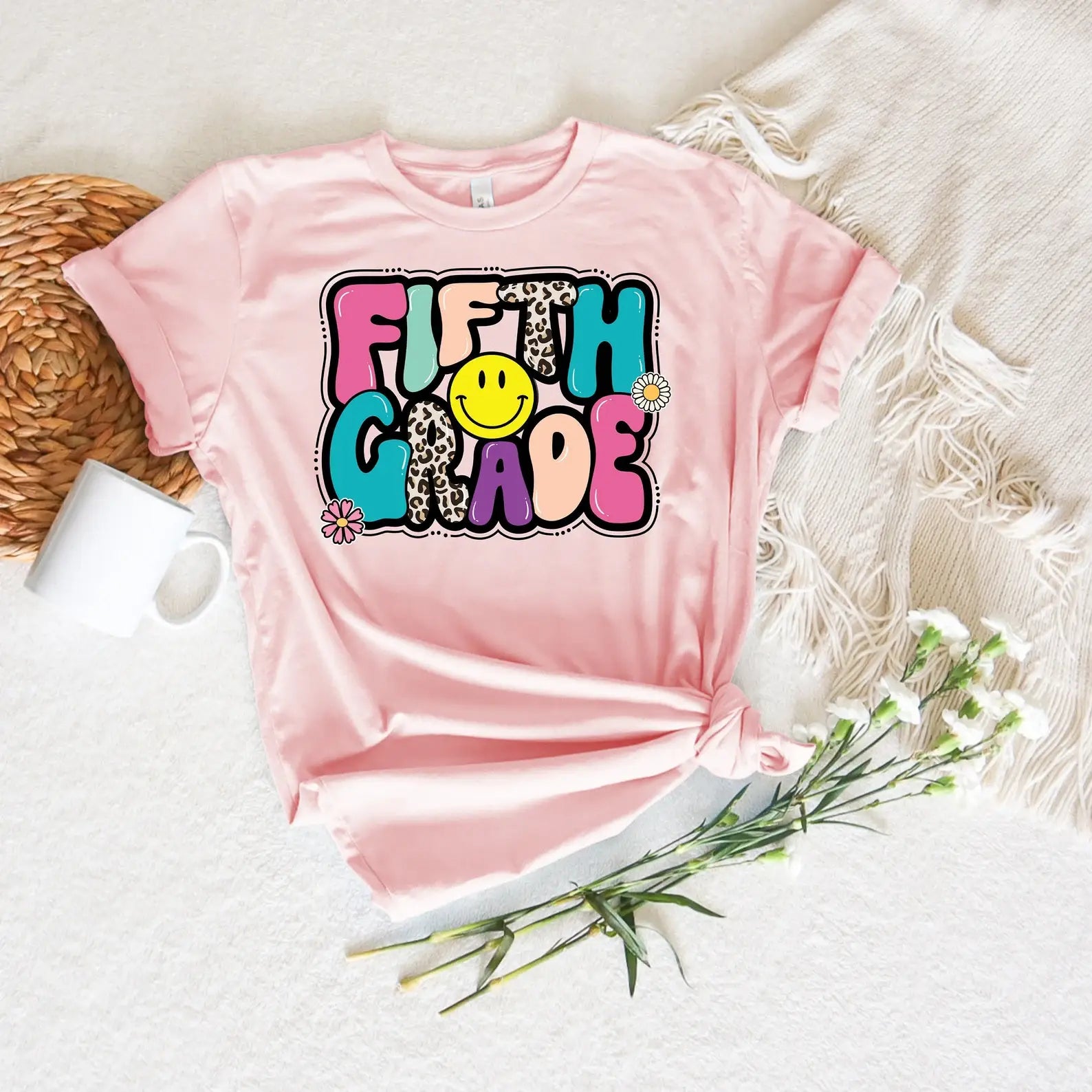 Fifth Grade Smiley T-Shirt Hoodie, Sweatshirt | PodTeesHub.com