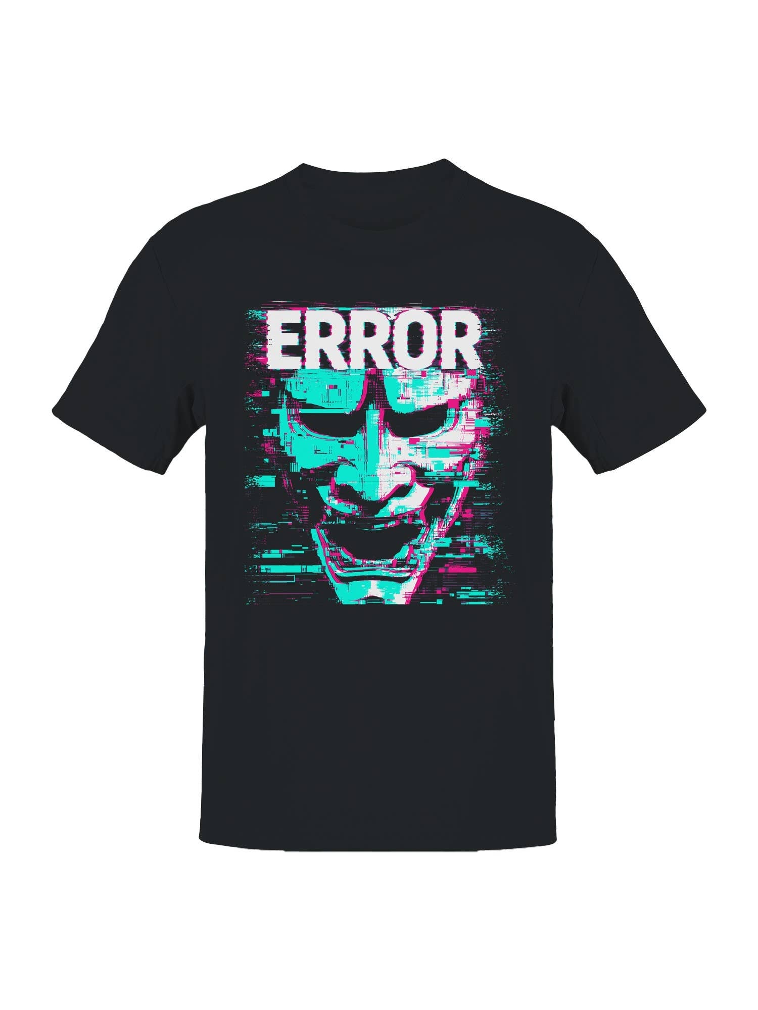 Glitch Art Mask with Error Text Men's T-Shirt Hoodie, Sweatshirt | PodTeesHub.com