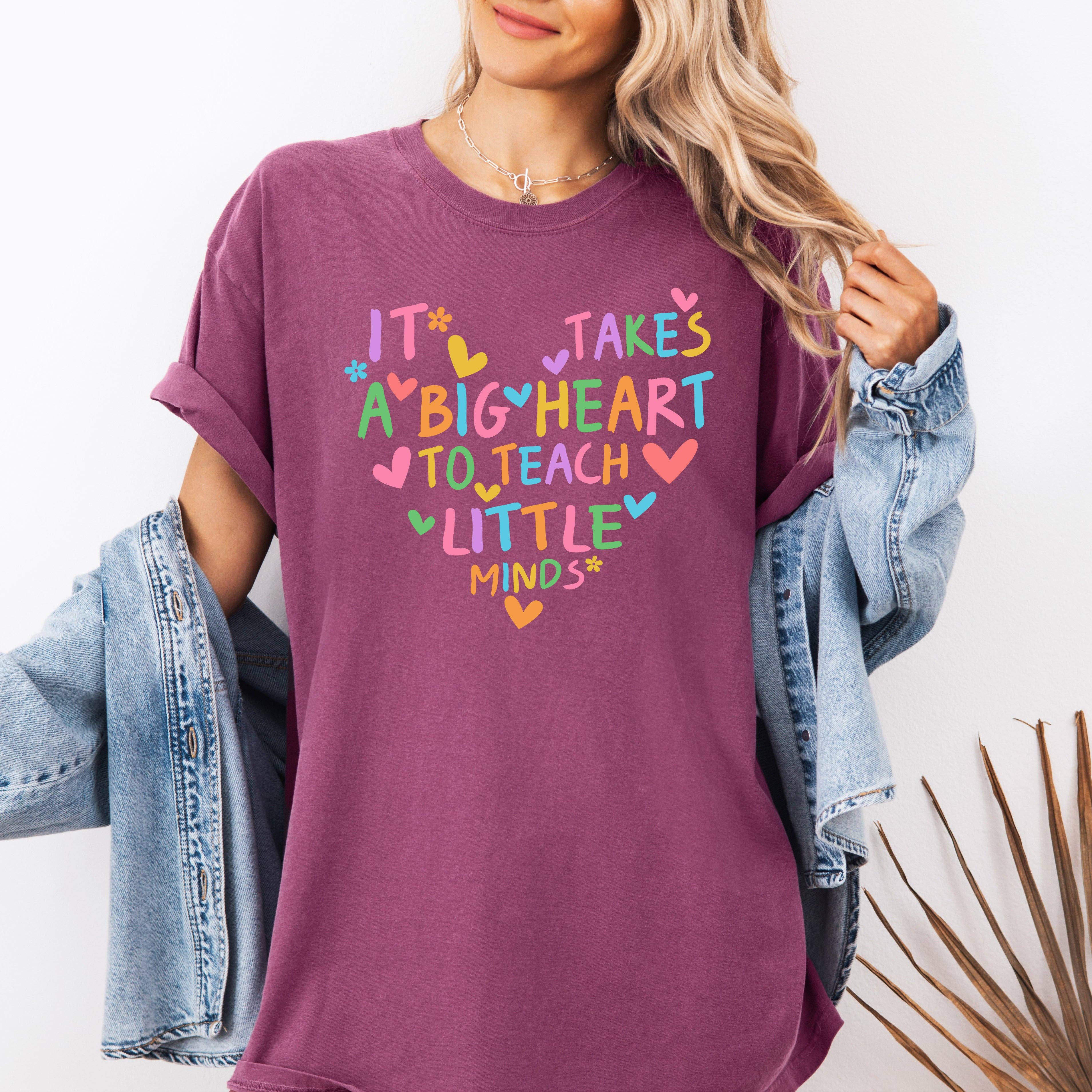 It Takes A Big Heart, Teacher, Back To School T-Shirt Hoodie, Sweatshirt | PodTeesHub.com