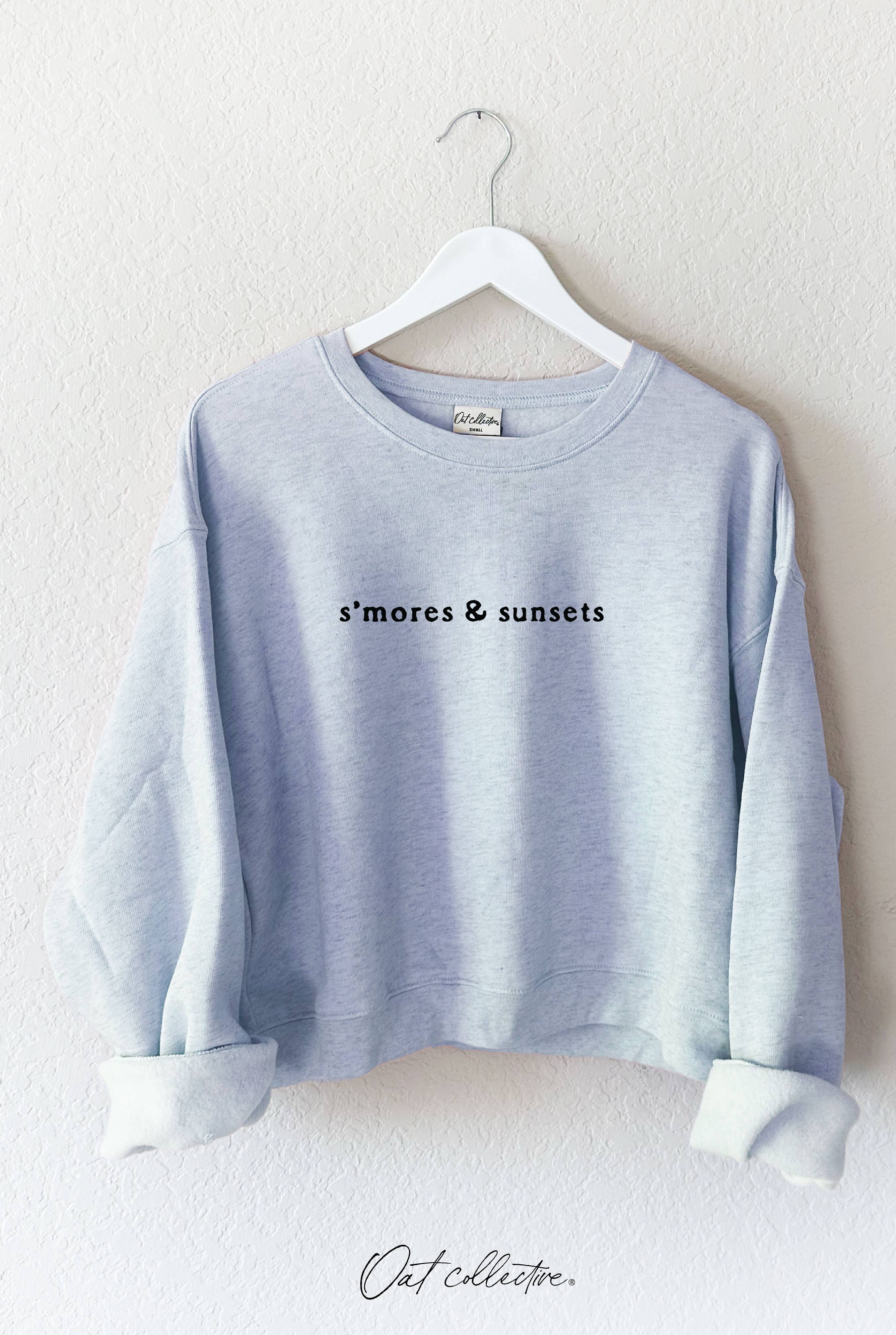 S'mores and Sunsets Mid Graphic Sweatshirt T-Shirts, Hoodie | PodTeesHub.com