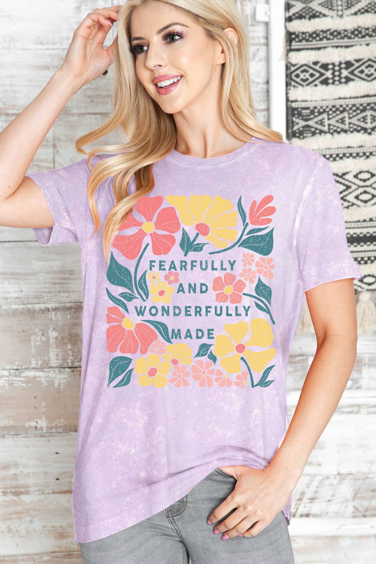 Women Floral Graphic Print Mineral Wash Shirt Top Hoodie, Sweatshirt | PodTeesHub.com