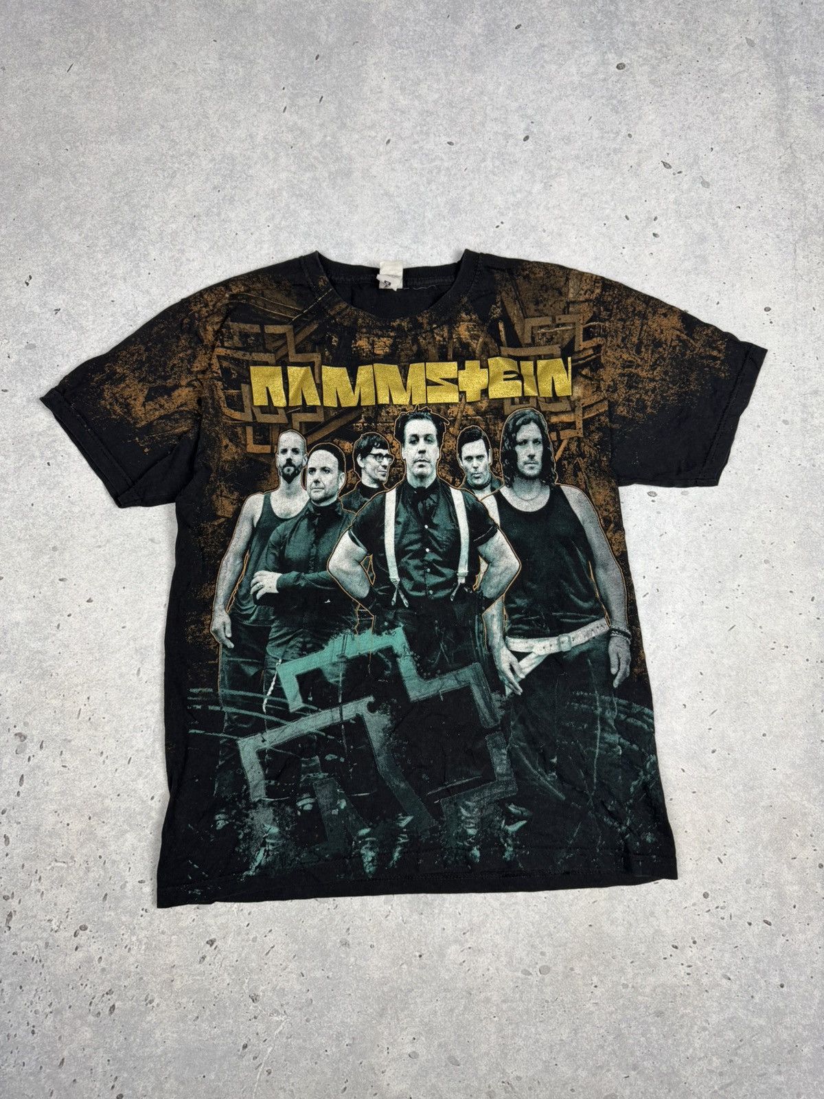 Band Tees Vintage Rammstein Full Print Tee Shirt Big Logo Y2k Hoodie, Sweatshirt | PodTeesHub.com