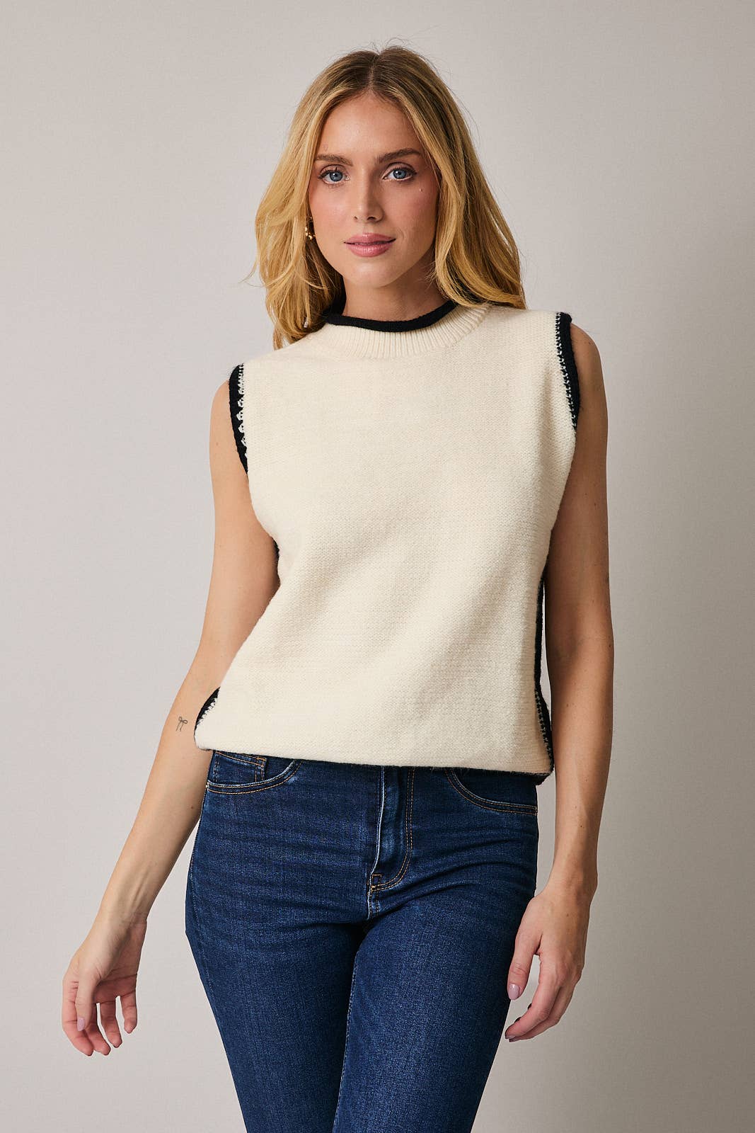 Mock Neck Sleeveless Sweater Top T-Shirts, Hoodie, Sweatshirt | PodTeesHub.com