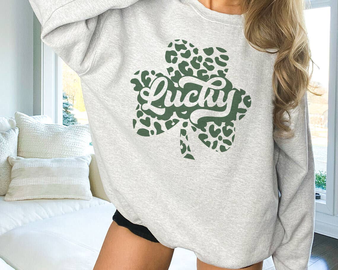 St Patricks Day - Lucky Clover Leopard Sweatshirt T-Shirts, Hoodie | PodTeesHub.com