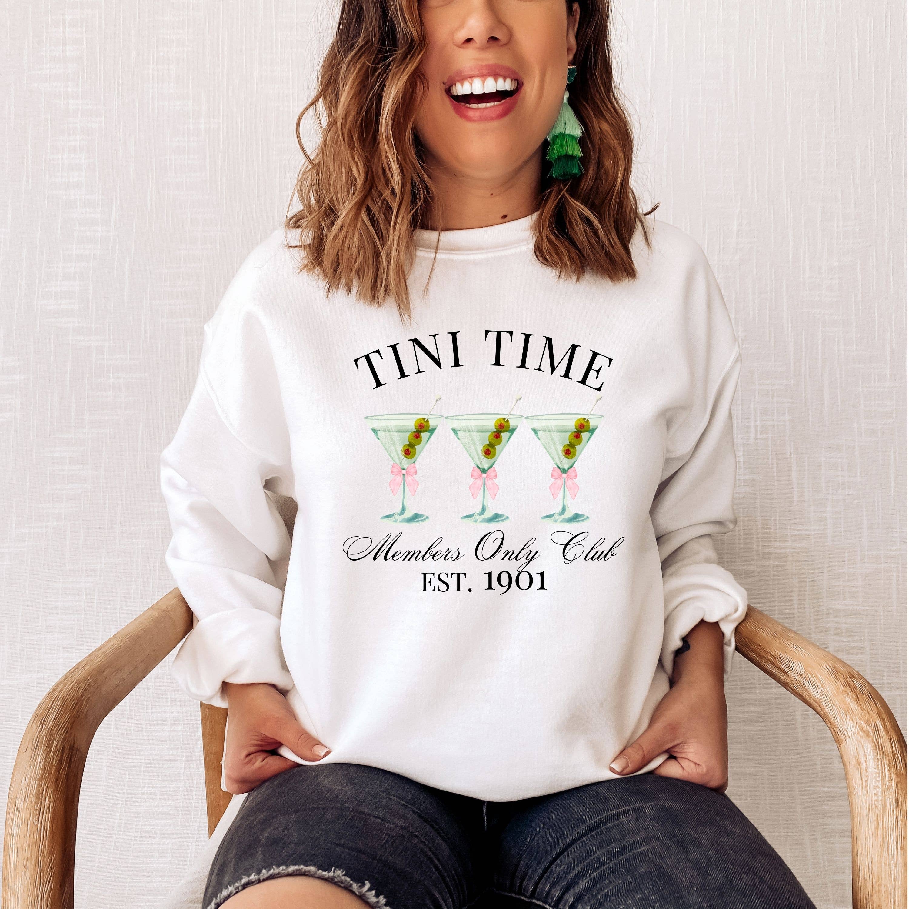 Martini Sweatshirt, Tini Time, Cocktail Sweatshirt T-Shirts, Hoodie | PodTeesHub.com