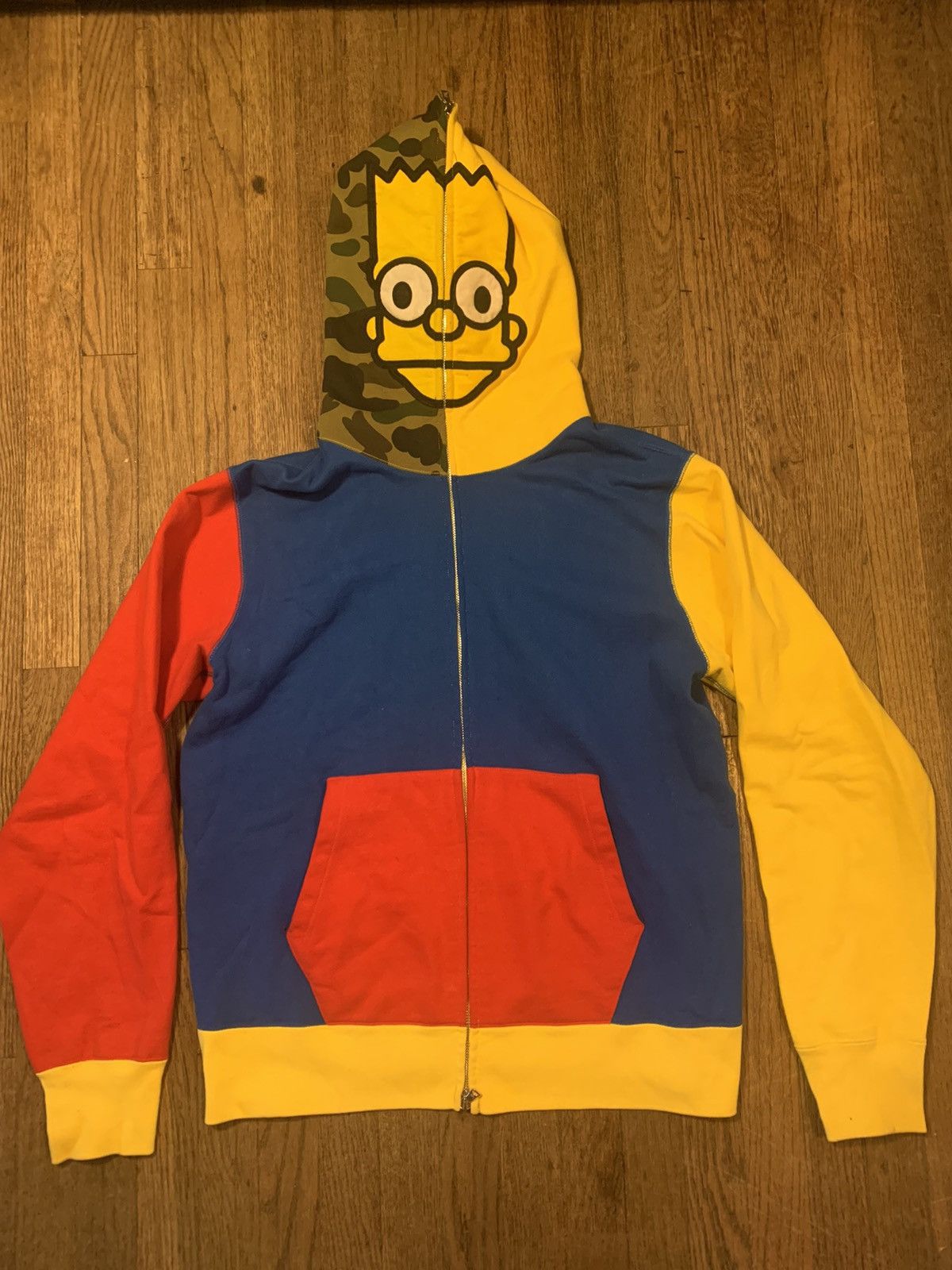 The Simpsons Bape X Simpsons Crazy Color Bart Face Hoodie T-Shirts, Sweatshirt | PodTeesHub.com
