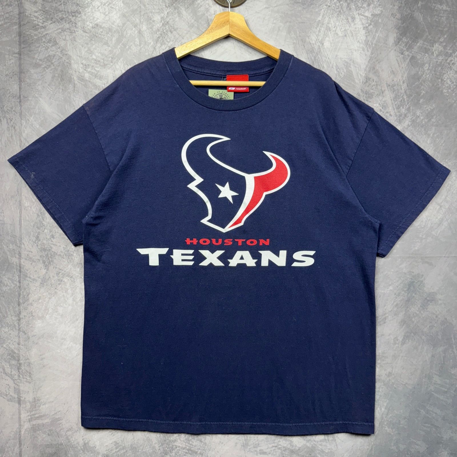 Reebok X Vintage 00s Navy Blue Houston Texans Reebok Logo Graphic Tee Xl 4258 Hoodie, Sweatshirt | PodTeesHub.com