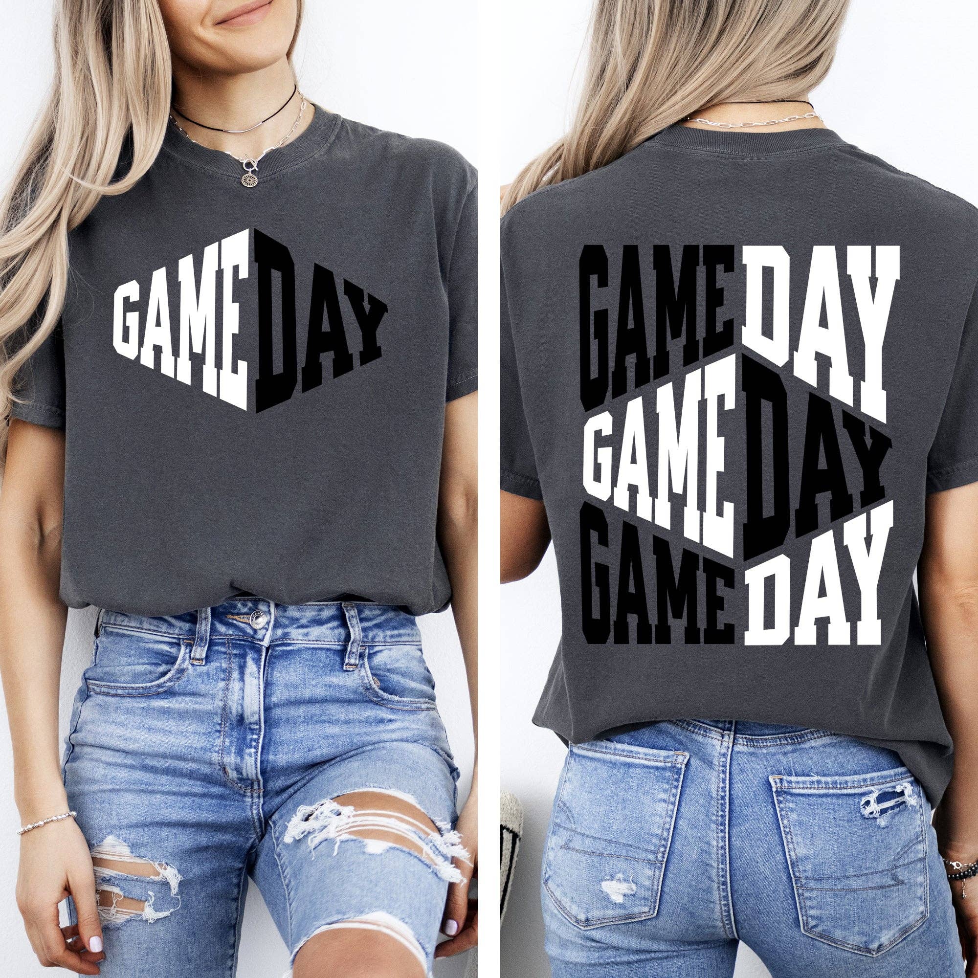 Game Day, Front and Back, Football, Sports Touchdown Tshirt Hoodie, Sweatshirt | PodTeesHub.com