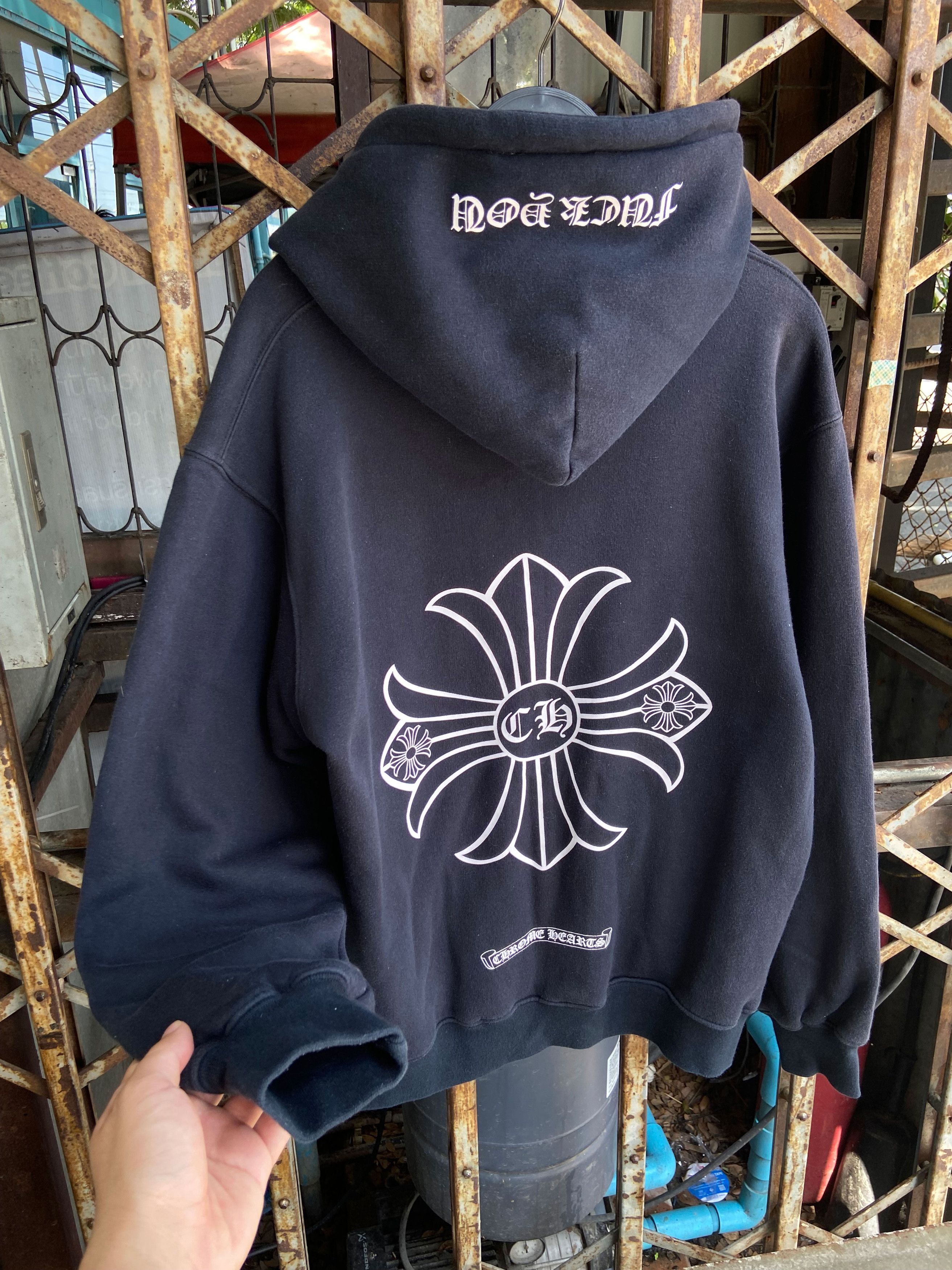 Vintage Faded Chrome Hearts Thermal Plus Cross Logo Hoodie T-Shirts, Sweatshirt | PodTeesHub.com
