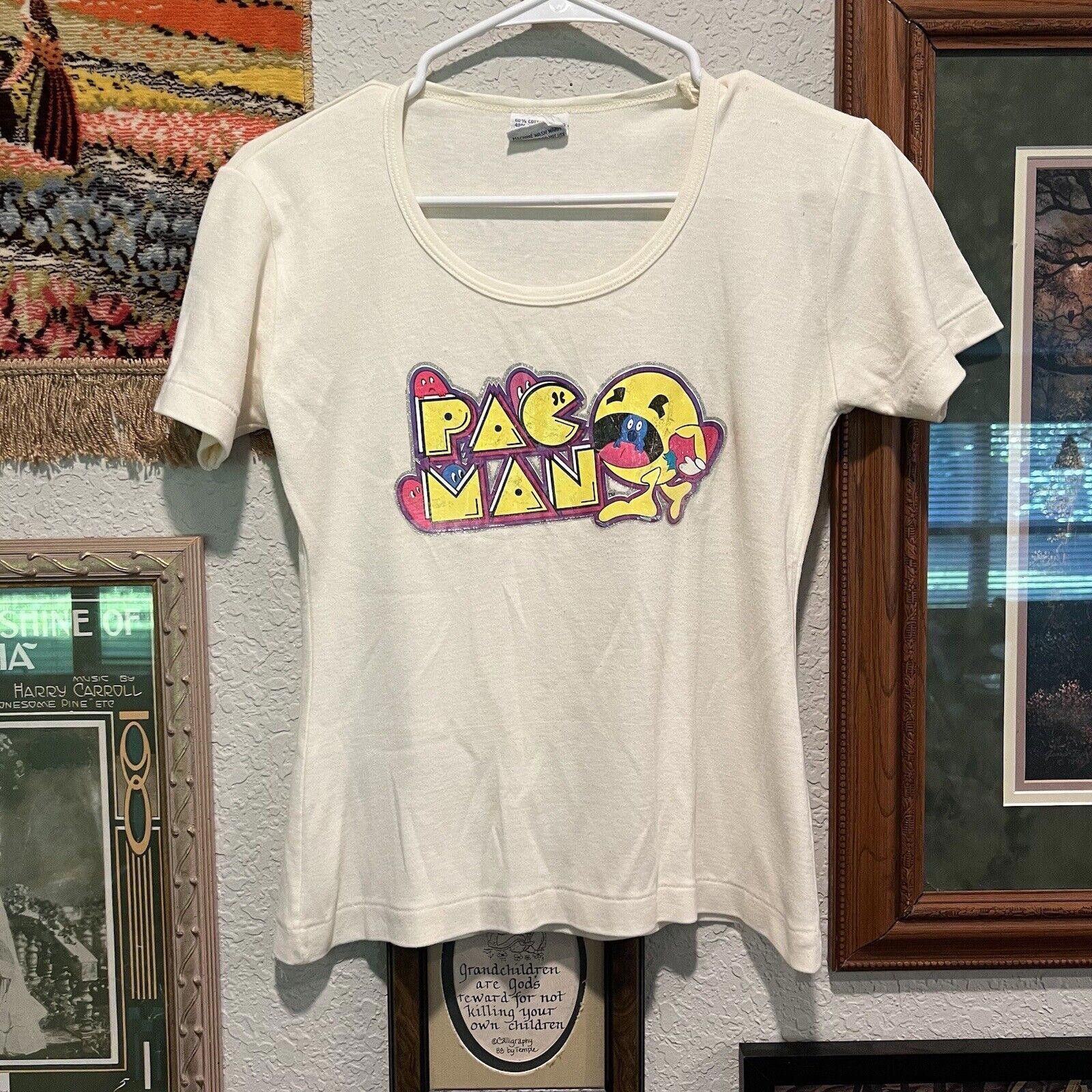 Designer Vintage 80 S Pac Man Rare Gaming Shirt Size Medium Hoodie, Sweatshirt | PodTeesHub.com