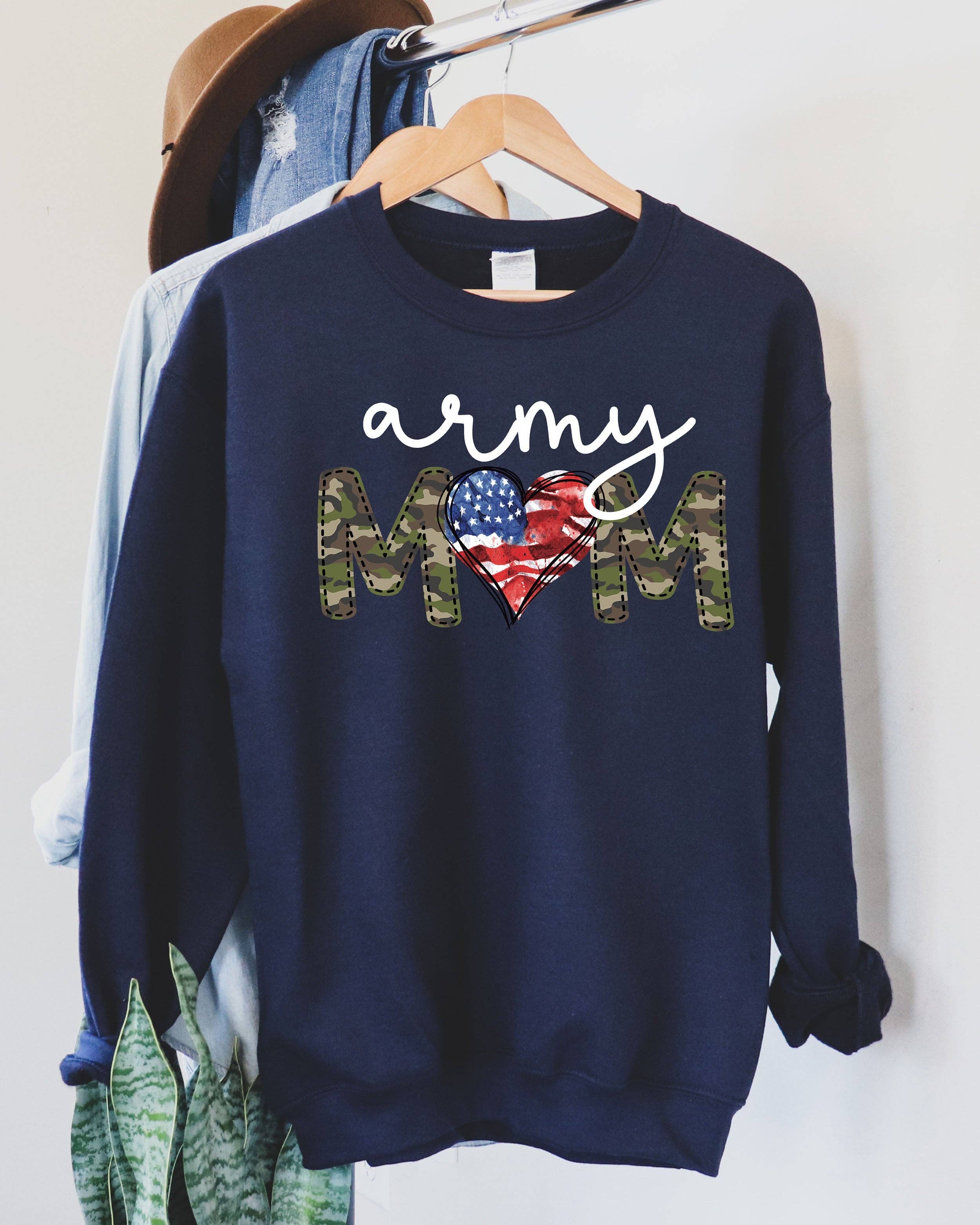 Army Mom Wh Sweatshirt T-Shirts, Hoodie | PodTeesHub.com
