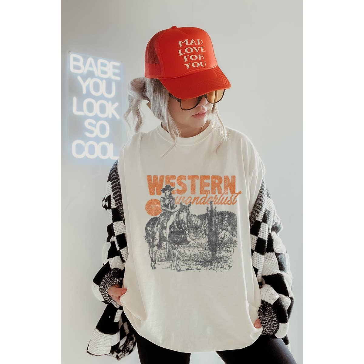 Western Wandurust  Vintage Graphic Oversized Tee Hoodie, Sweatshirt | PodTeesHub.com