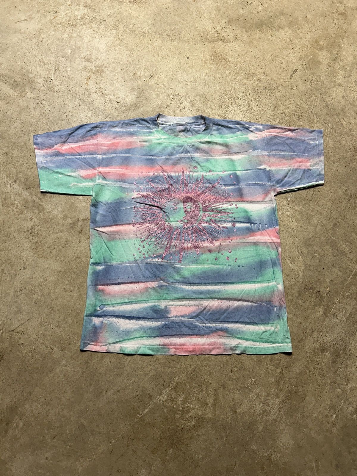 Vintage 90 S Sun Logo Tie Dye Retro T Shirt Hoodie, Sweatshirt | PodTeesHub.com