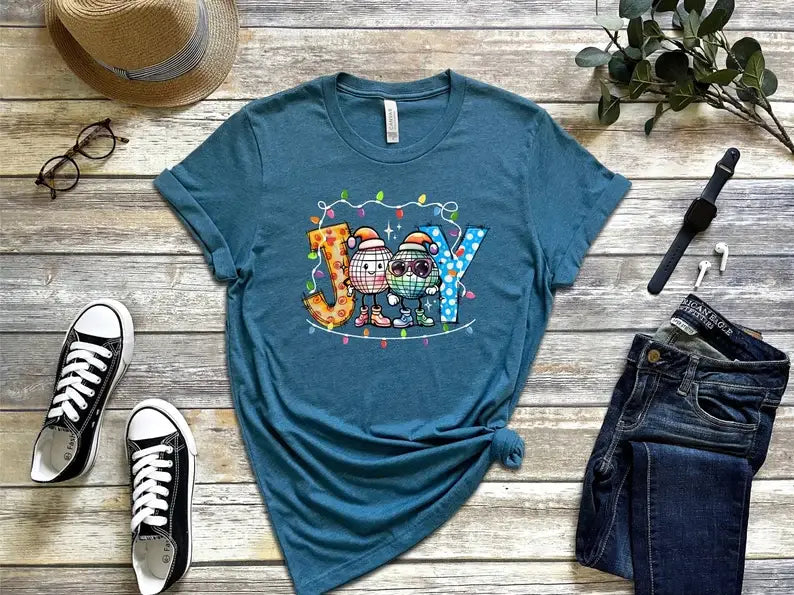 Joy T-Shirt, Disco Ball Shirt, Vacation Shirt Hoodie, Sweatshirt | PodTeesHub.com