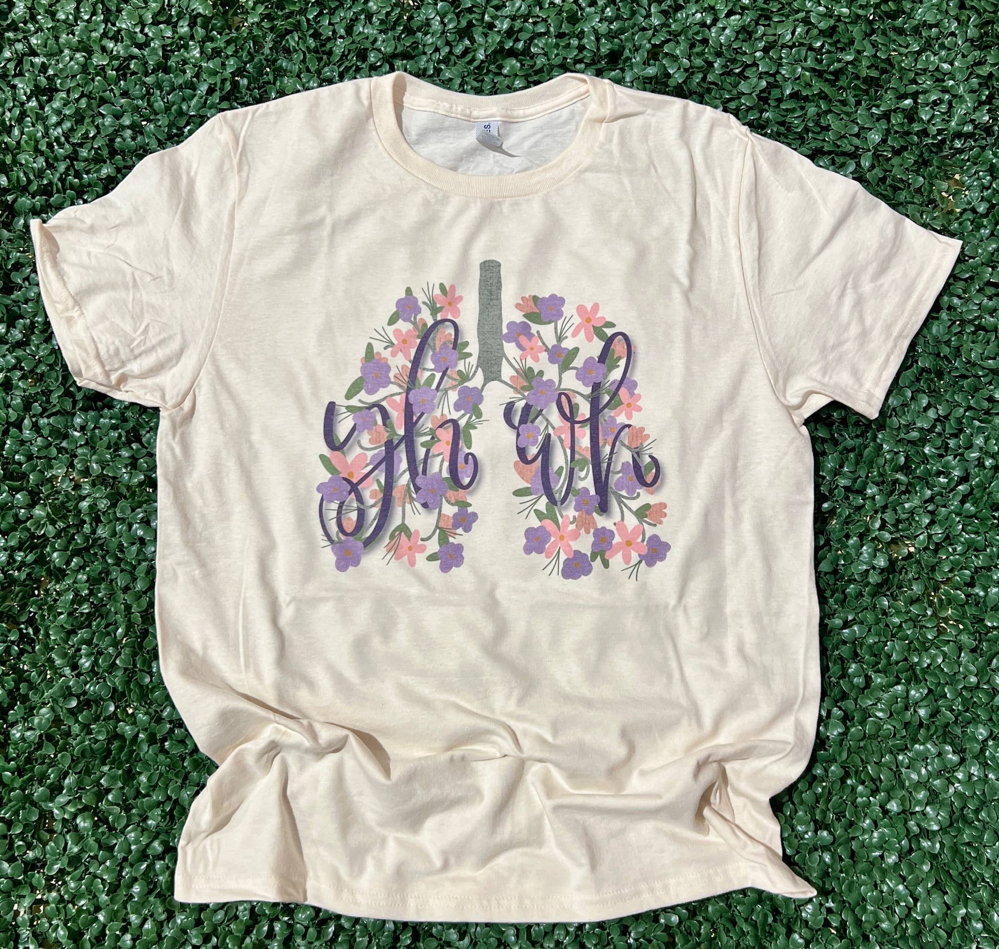 Yahweh Floral Lungs On Cream Tee Hoodie, Sweatshirt | PodTeesHub.com