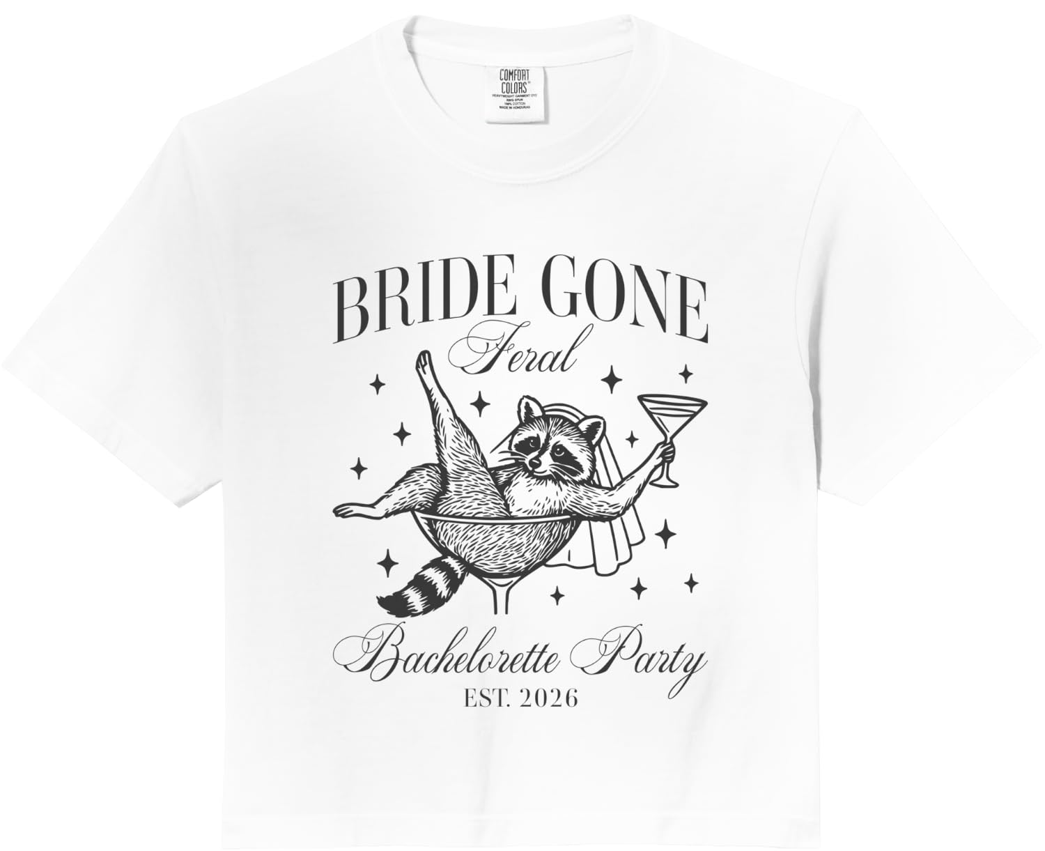 Funny Raccoon Meme Girls Bride Gone Feral Bachelorette Party Comfort Colors Crop Top