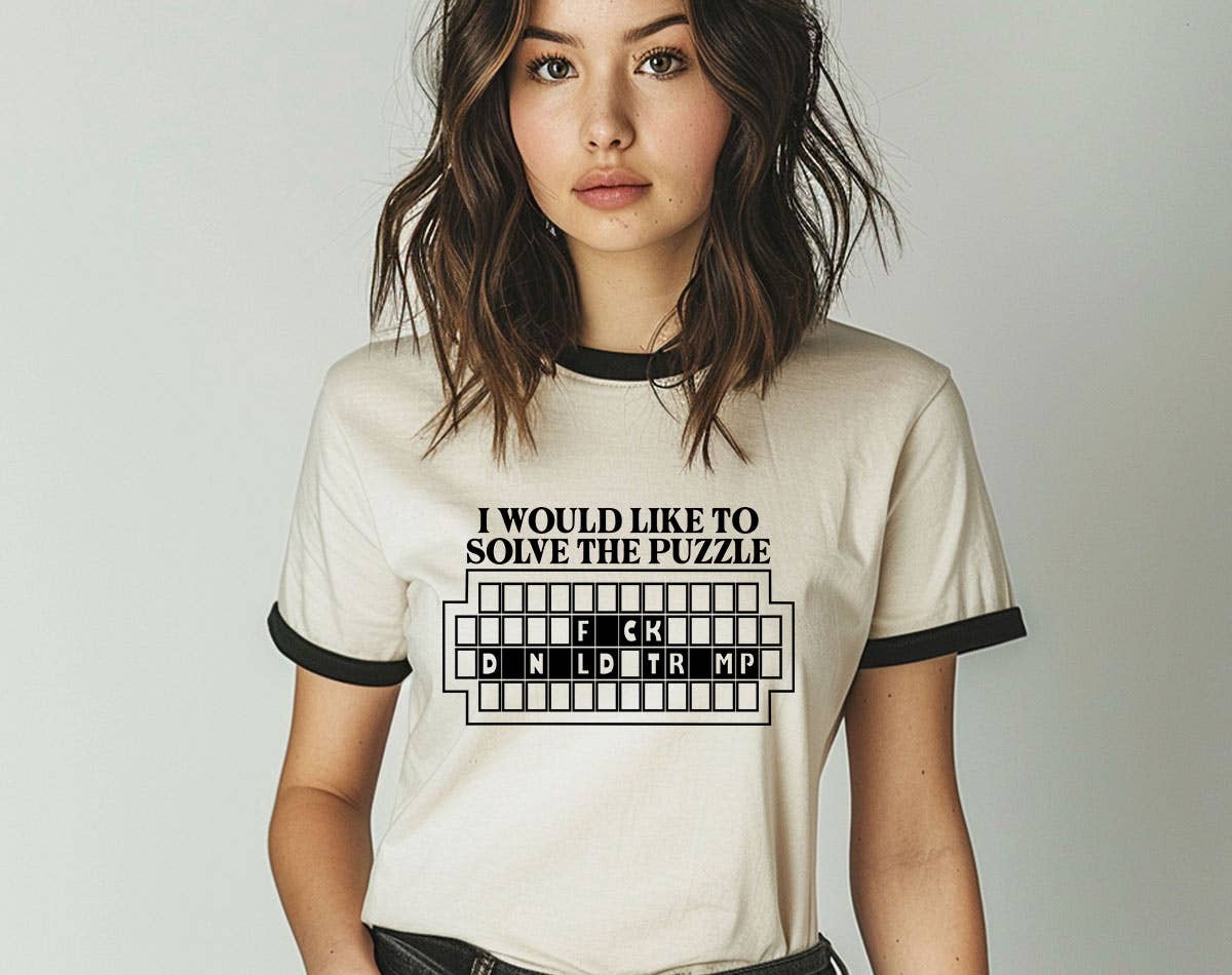 Solve the Puzzle F*Ck Trump - Funny Anti-Trump Ringer Shirt Hoodie, Sweatshirt | PodTeesHub.com