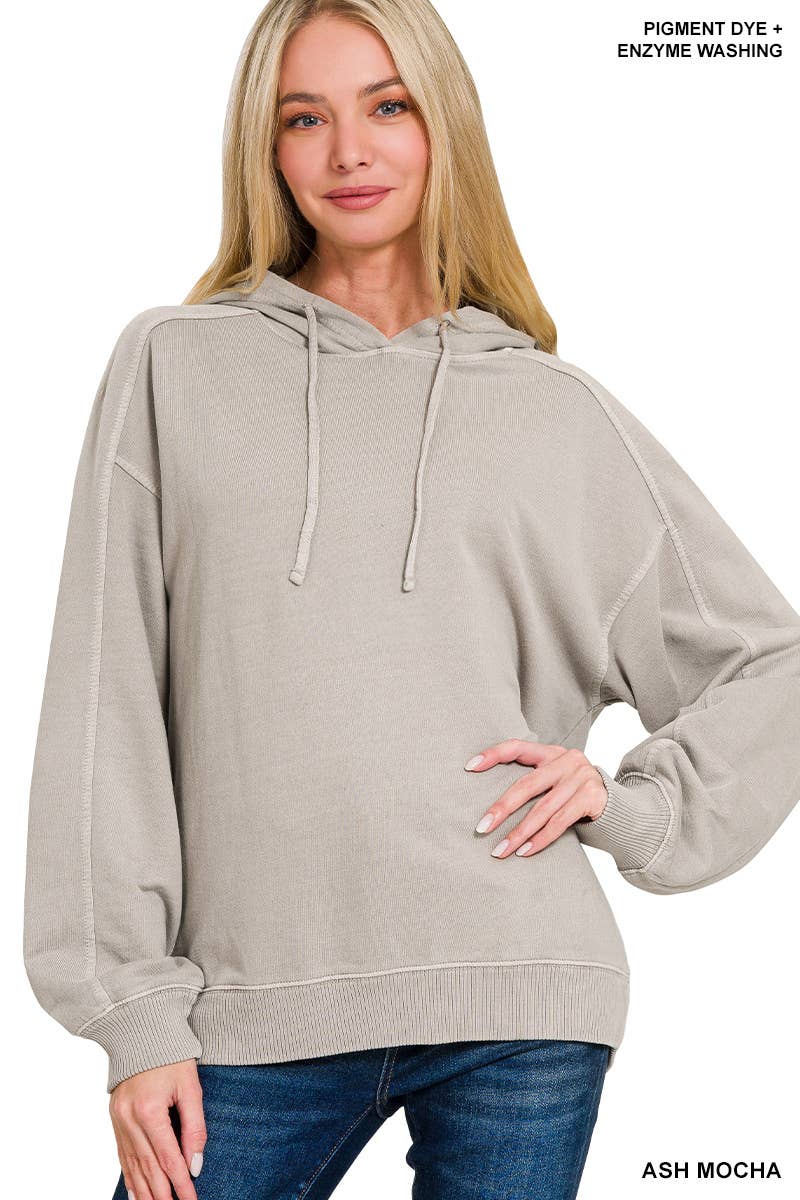 .SI-27020 Frenchterry Pigment Dye & Enzyme Washing Hoodie Swe T-Shirts, Sweatshirt | PodTeesHub.com