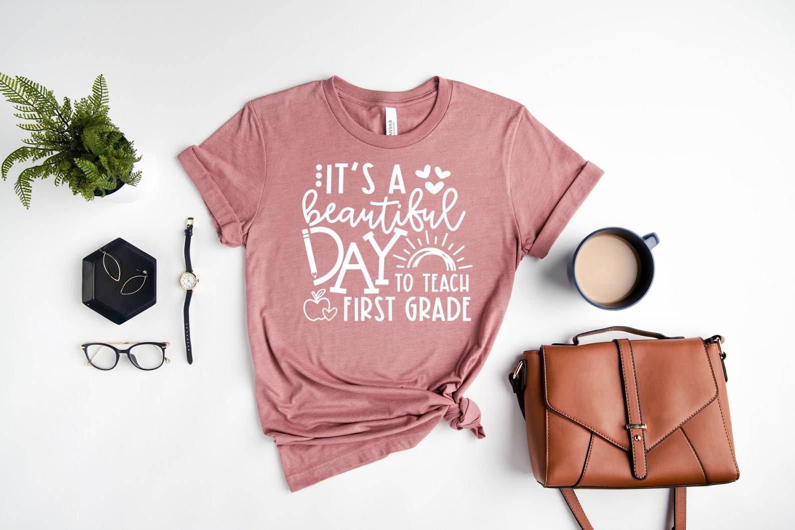 It's A Beautiful Day To Teach First Grade T-Shirt Hoodie, Sweatshirt | PodTeesHub.com