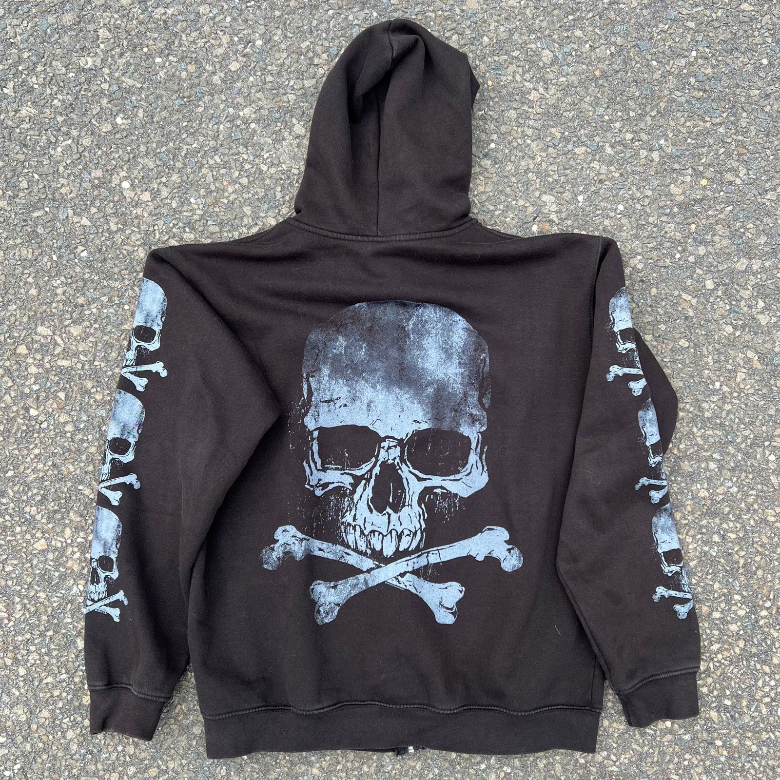 Vintage Crazy Y2k Skull Zip Graphic Hoodie Grunge Sweatshirt T-Shirts | PodTeesHub.com