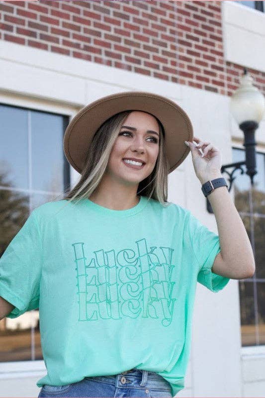 Lucky Stacked Tee Hoodie, Sweatshirt | PodTeesHub.com