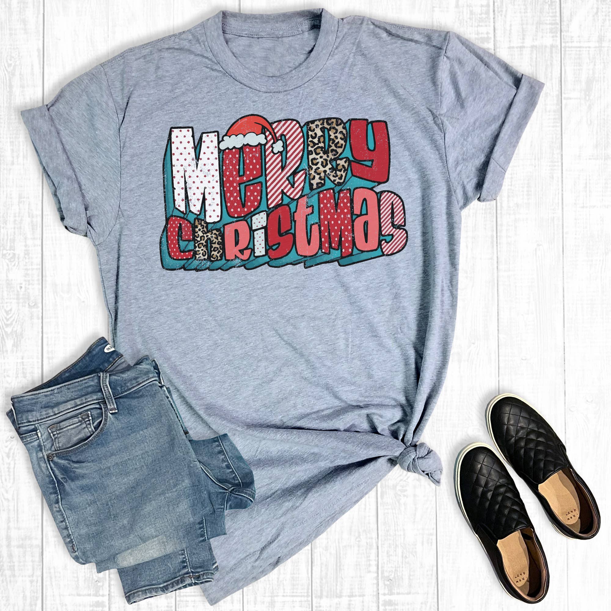 Retro Merry Christmas Graphic Tee Hoodie, Sweatshirt | PodTeesHub.com