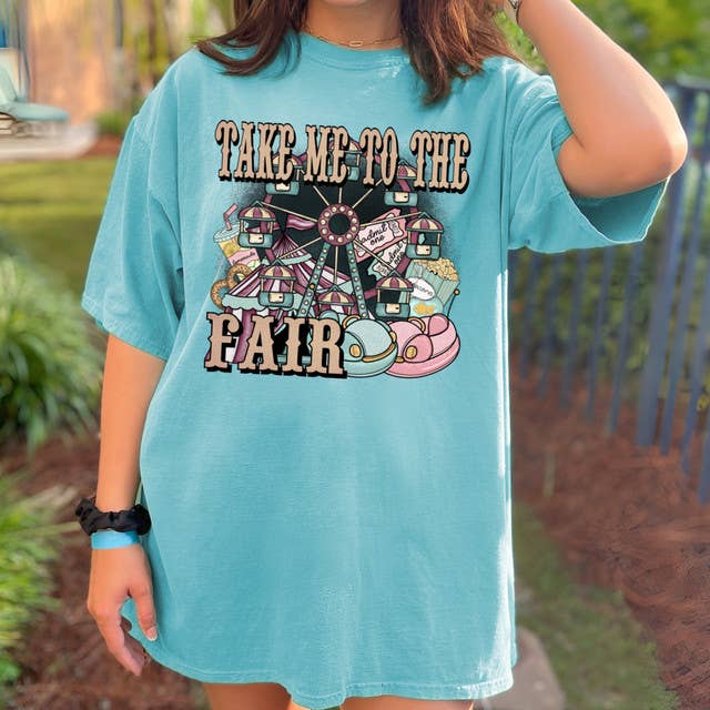 Take Me To the Fair Pigment Dyed Tee Hoodie, Sweatshirt | PodTeesHub.com