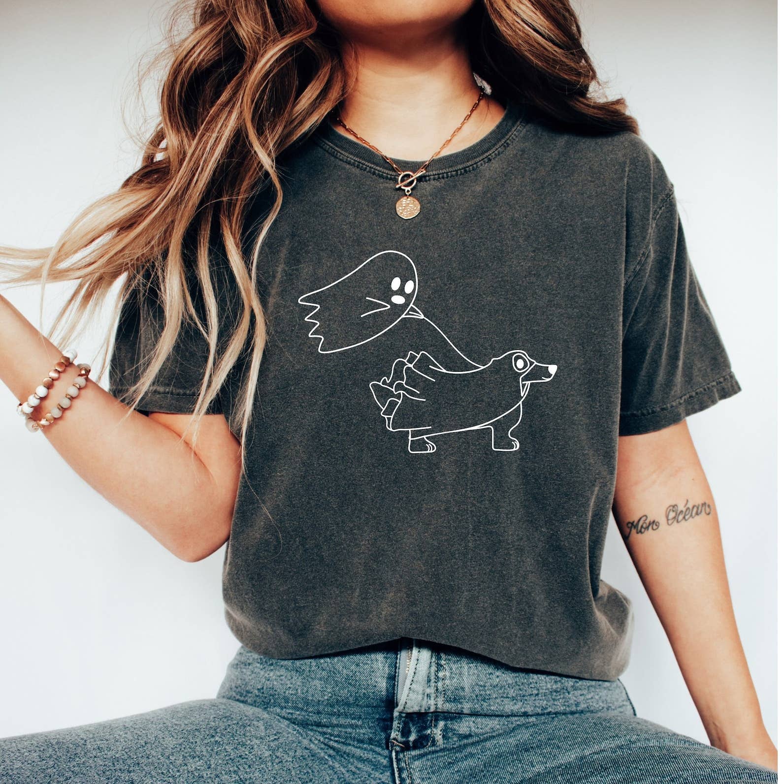 Ghost Walking Dog T-Shirt Hoodie, Sweatshirt | PodTeesHub.com