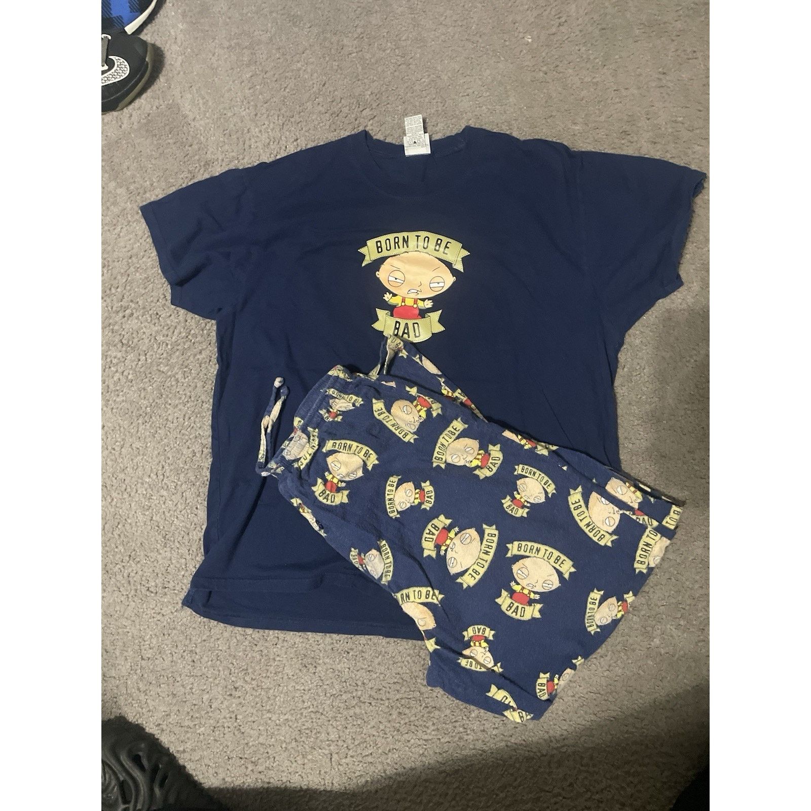 Gildan Size L 2006 Vtg Family Guy Stewie Born To Be Bad Pajama Set T-Shirts, Hoodie, Sweatshirt | PodTeesHub.com