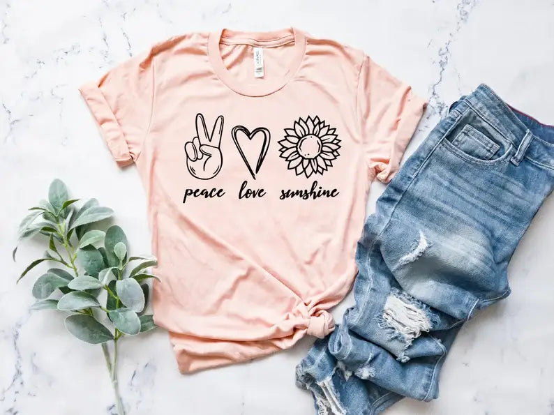 Peace Love Sunshine T-Shirt Hoodie, Sweatshirt | PodTeesHub.com