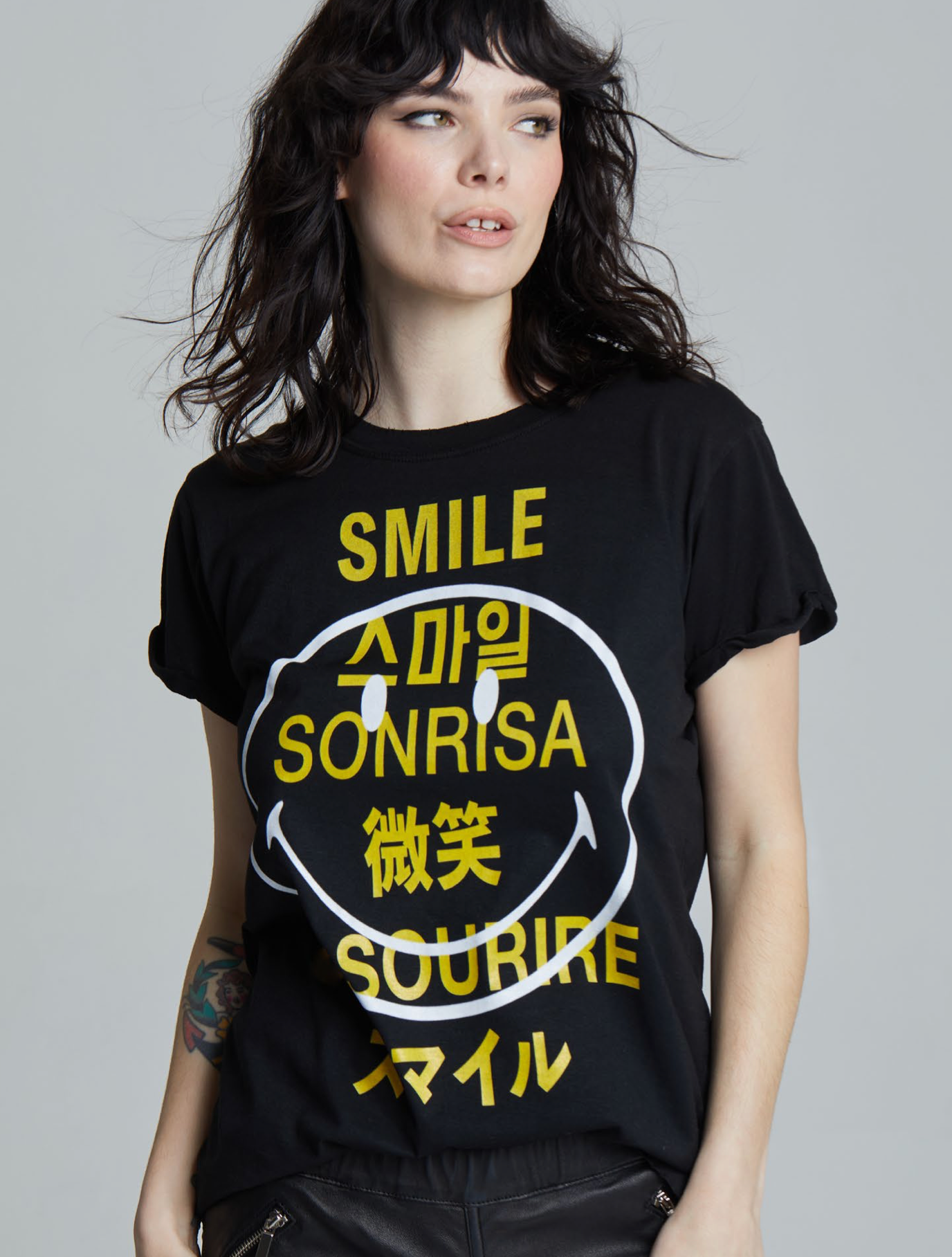 21107 - Smiley Smile Black Tee Hoodie, Sweatshirt | PodTeesHub.com